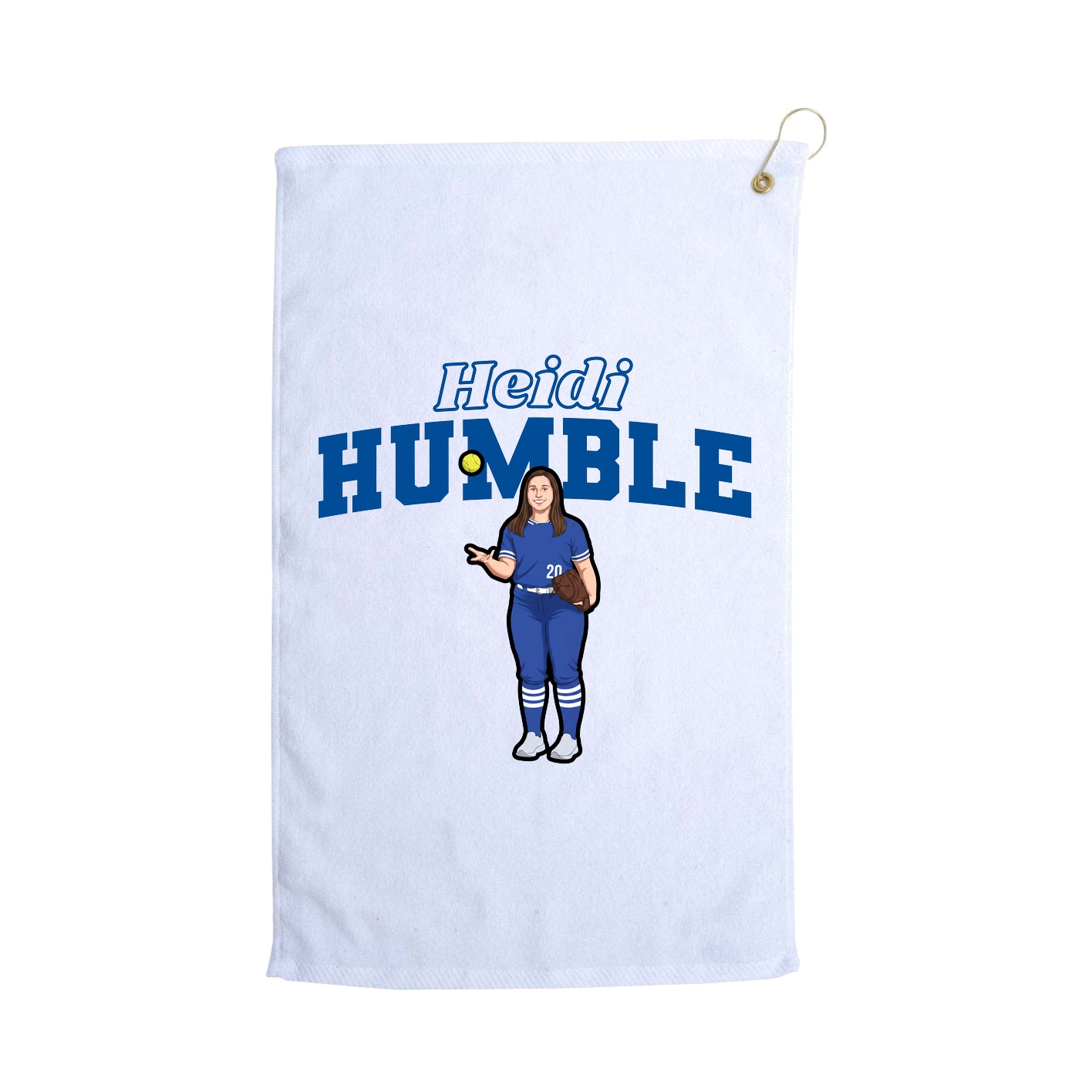 Golf Towel — Name Arch in White