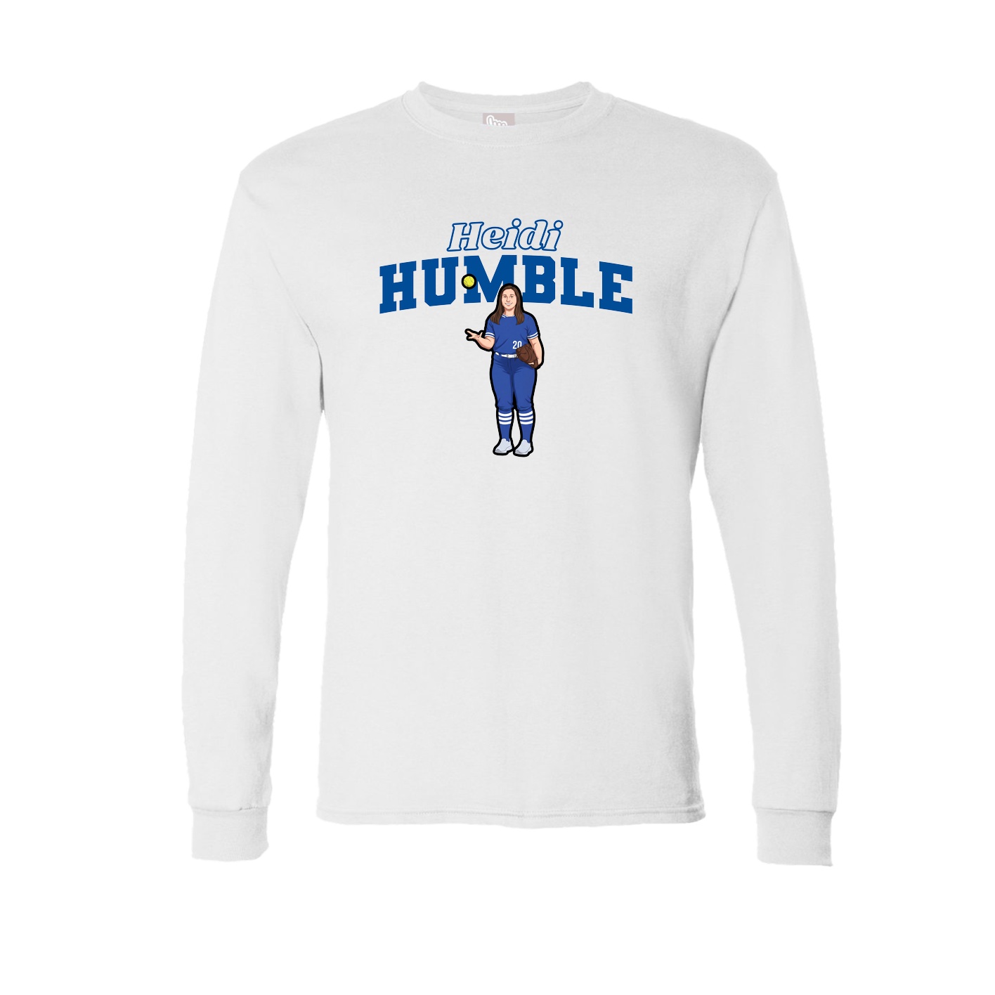 Long Sleeve Tee — Name Arch in White