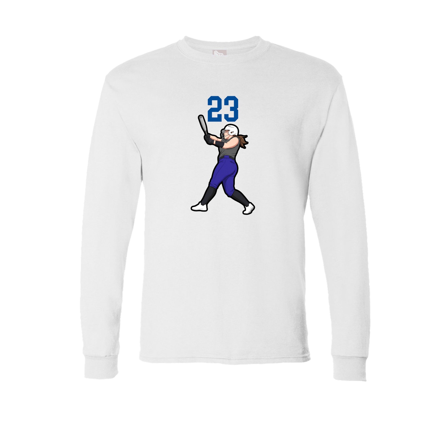 Long Sleeve Tee — Number Top in White