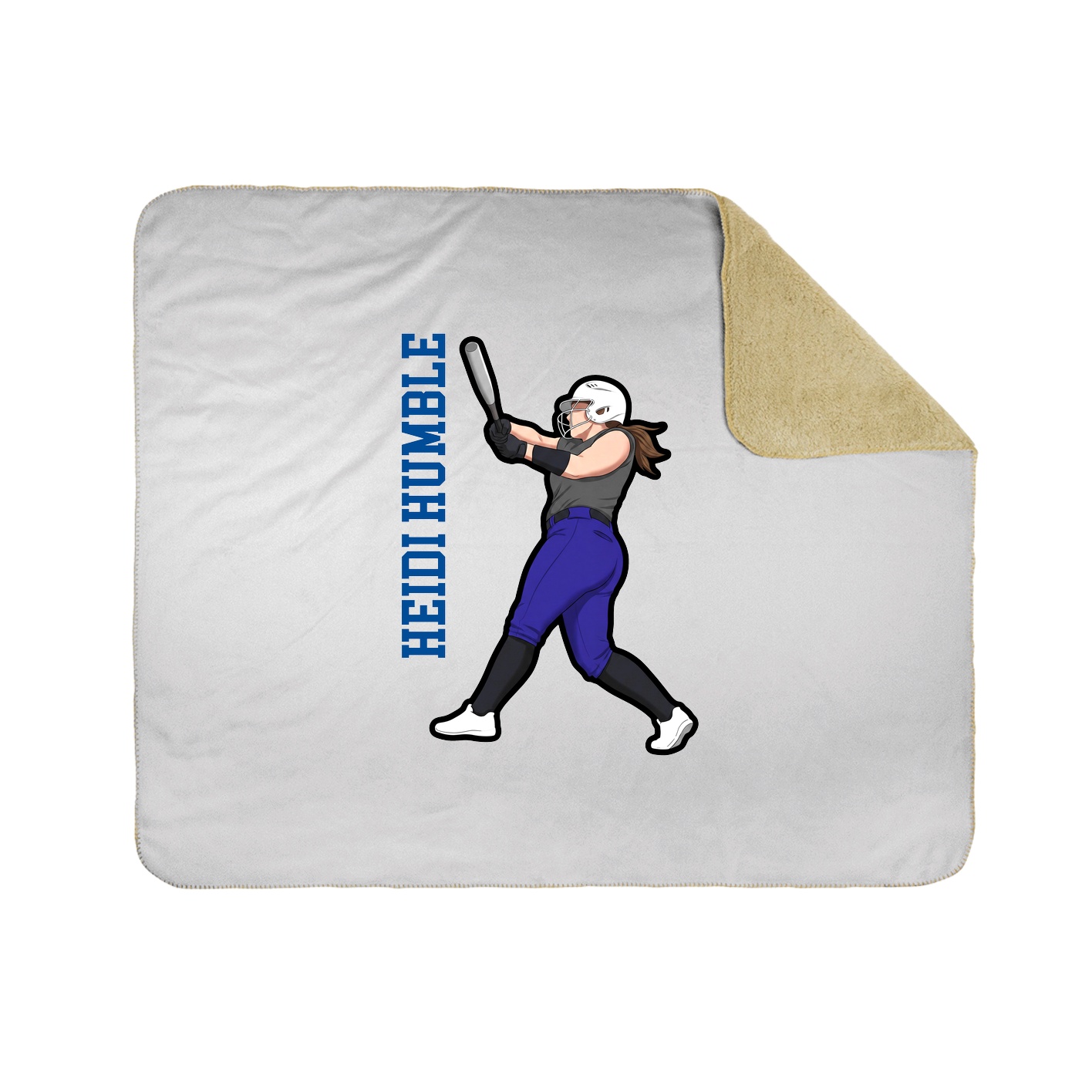 Throw Blanket — Name Vertical in White