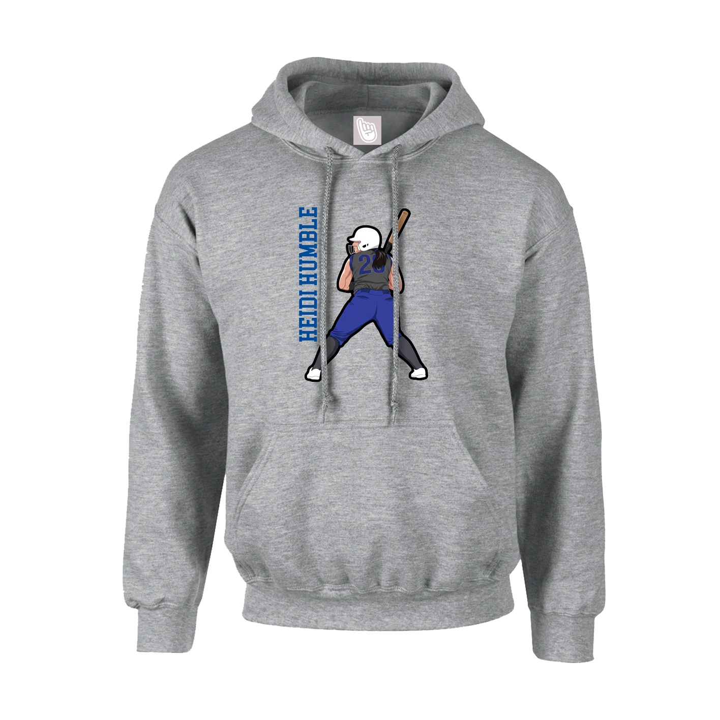 Hoodie — Name Vertical in Grey
