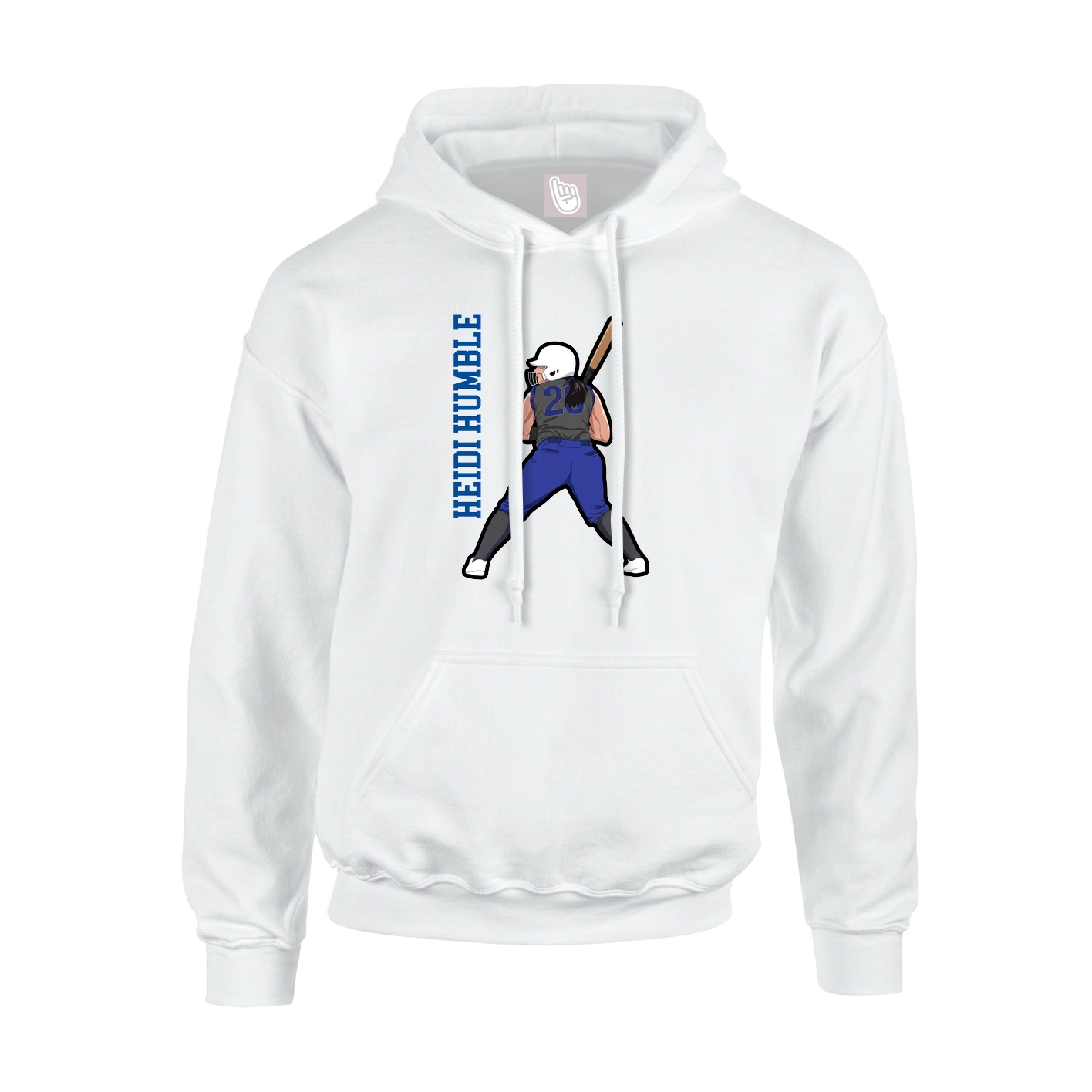 Hoodie — Name Vertical in White