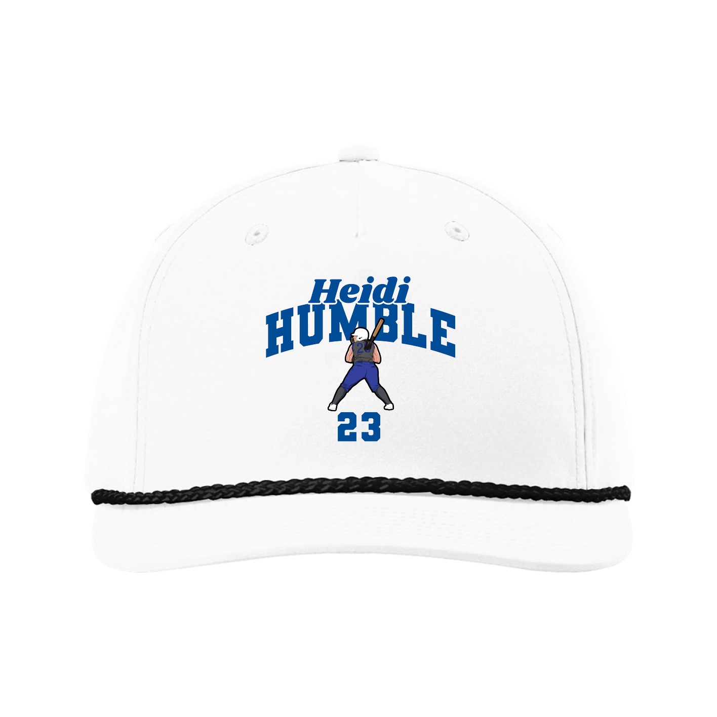 Five-Panel Classic Rope Cap — Signature Arch in White