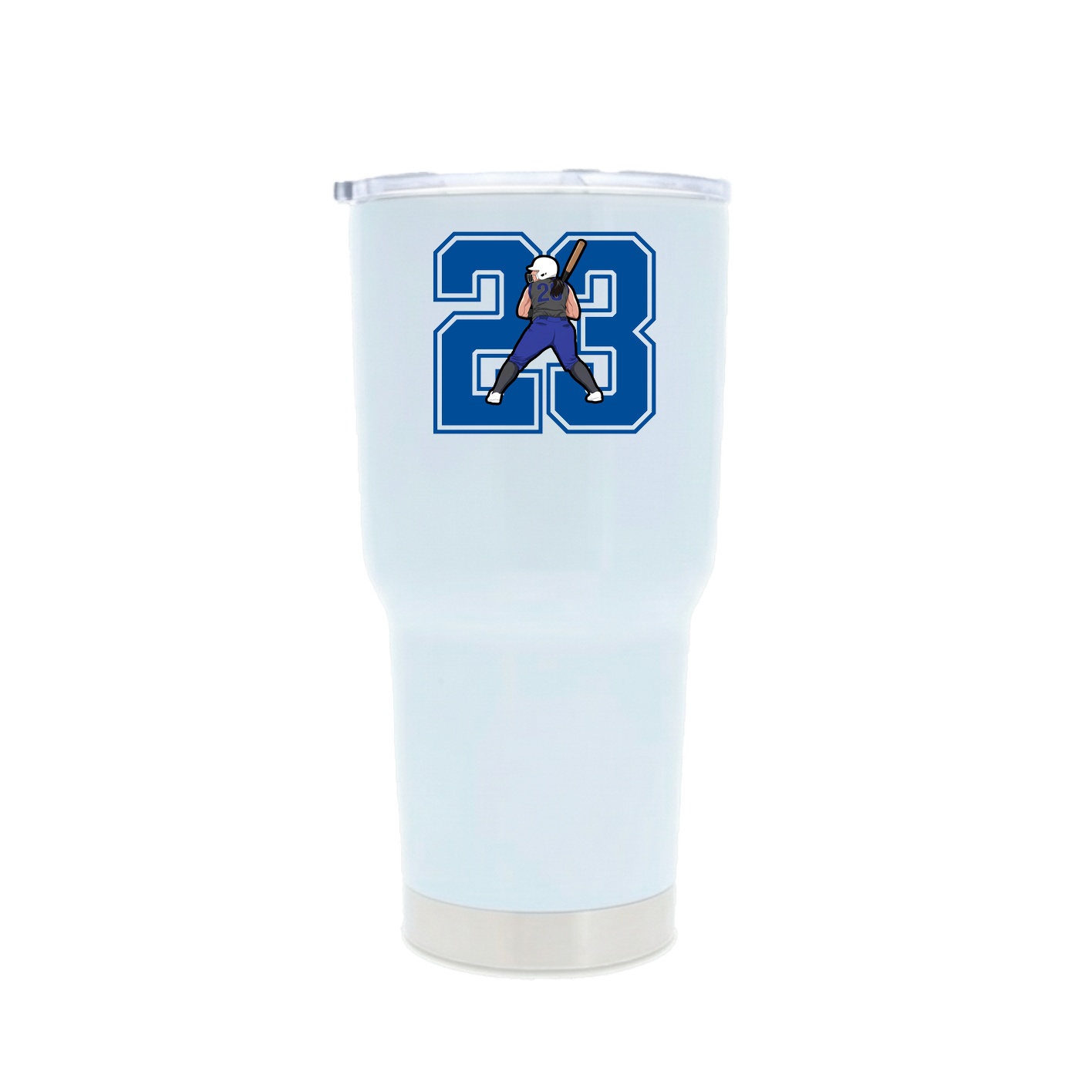 30oz Stainless Steel Tumbler — Number in White