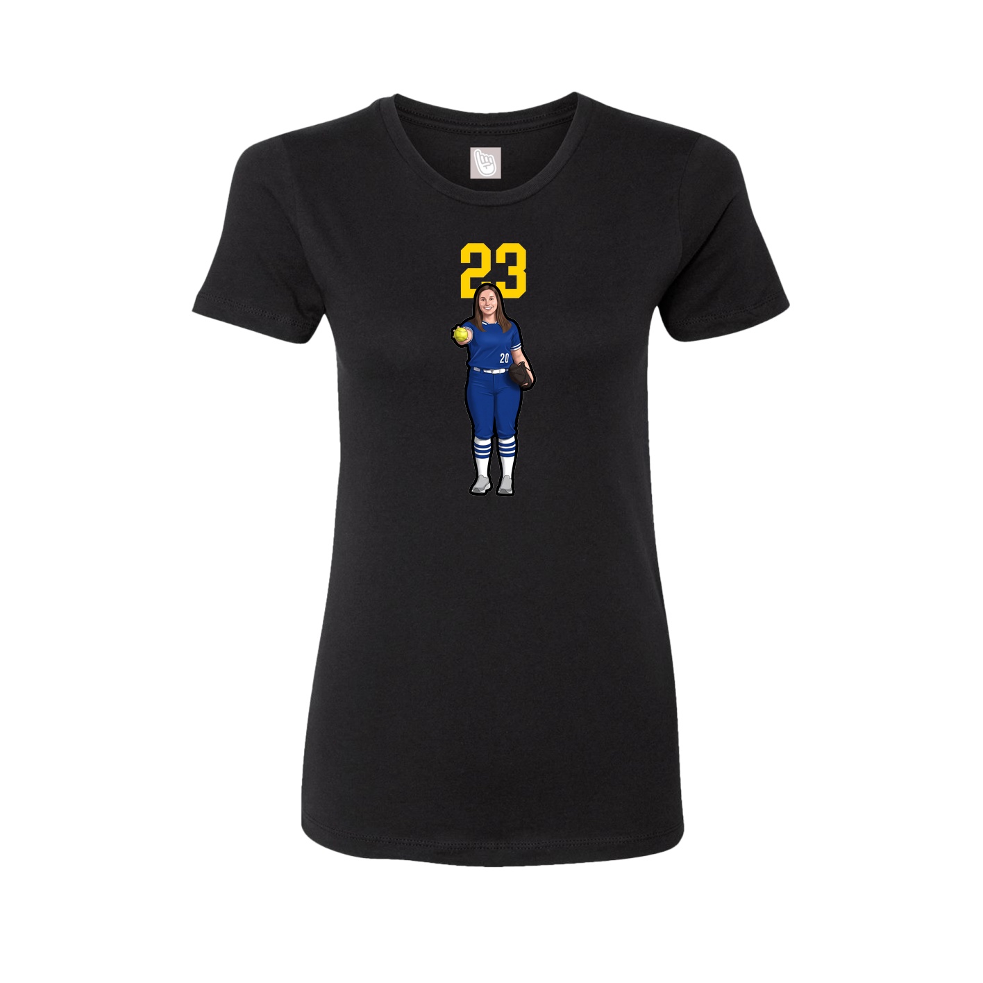 Womens Tee — Number Top in Black