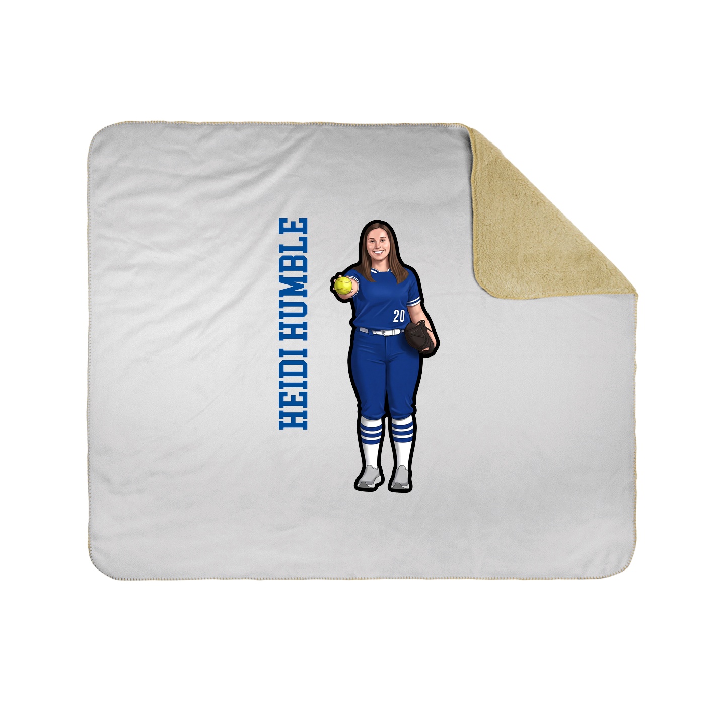 Throw Blanket — Name Vertical in White