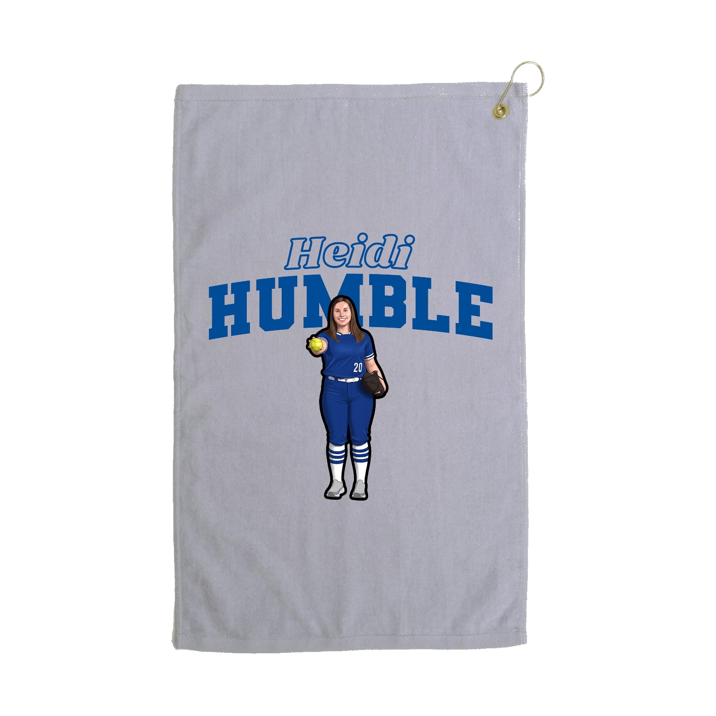 Golf Towel — Name Arch in Grey