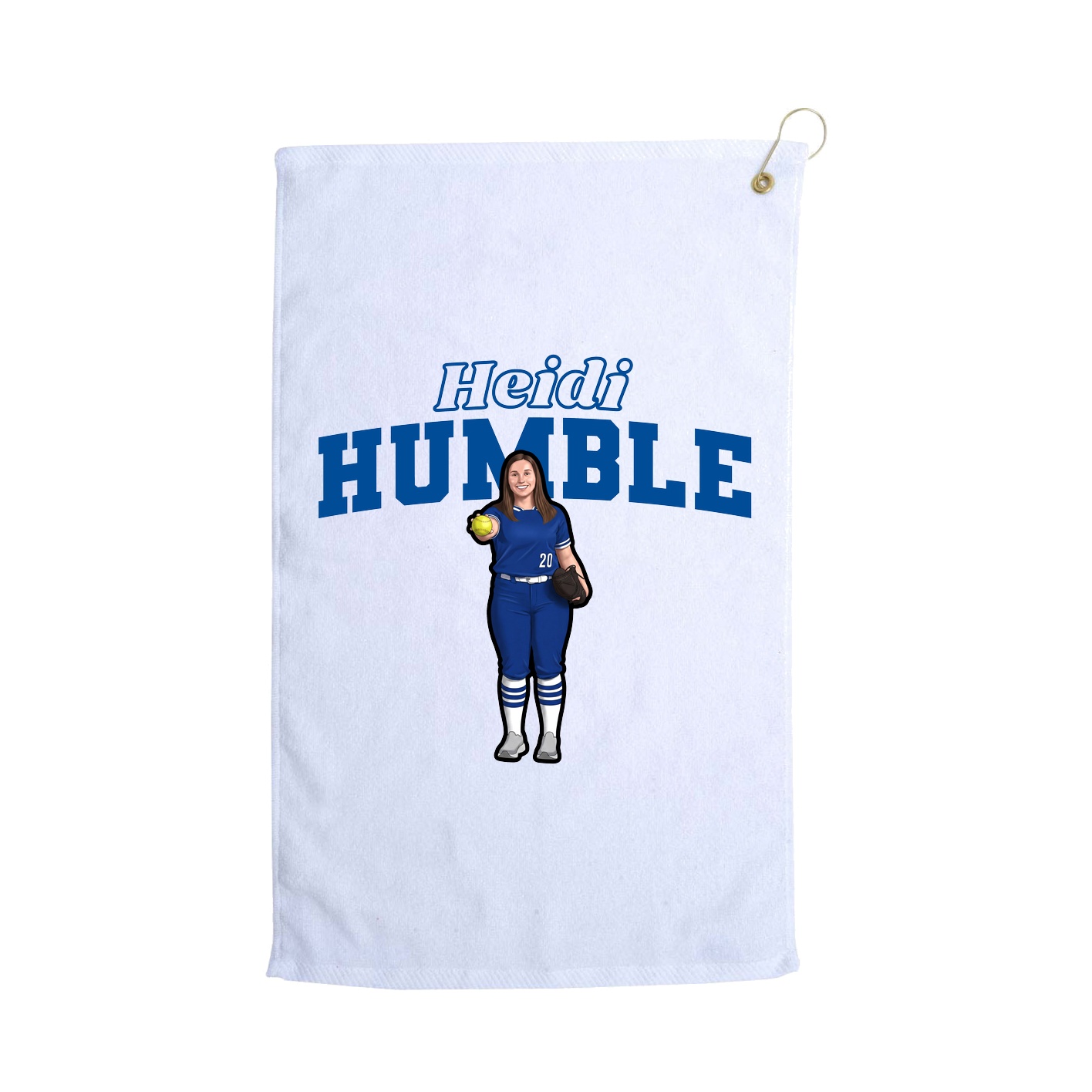 Golf Towel — Name Arch in White