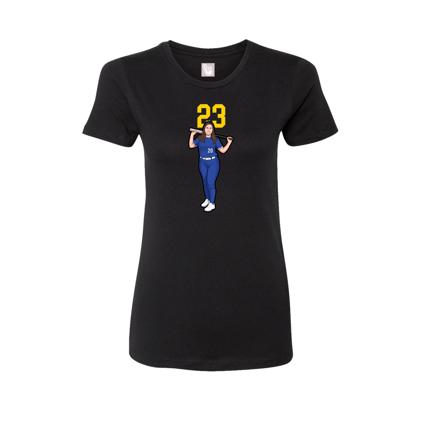 Womens Tee — Number Top in Black