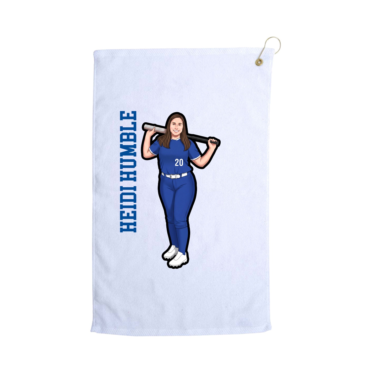 Golf Towel — Name Vertical in White