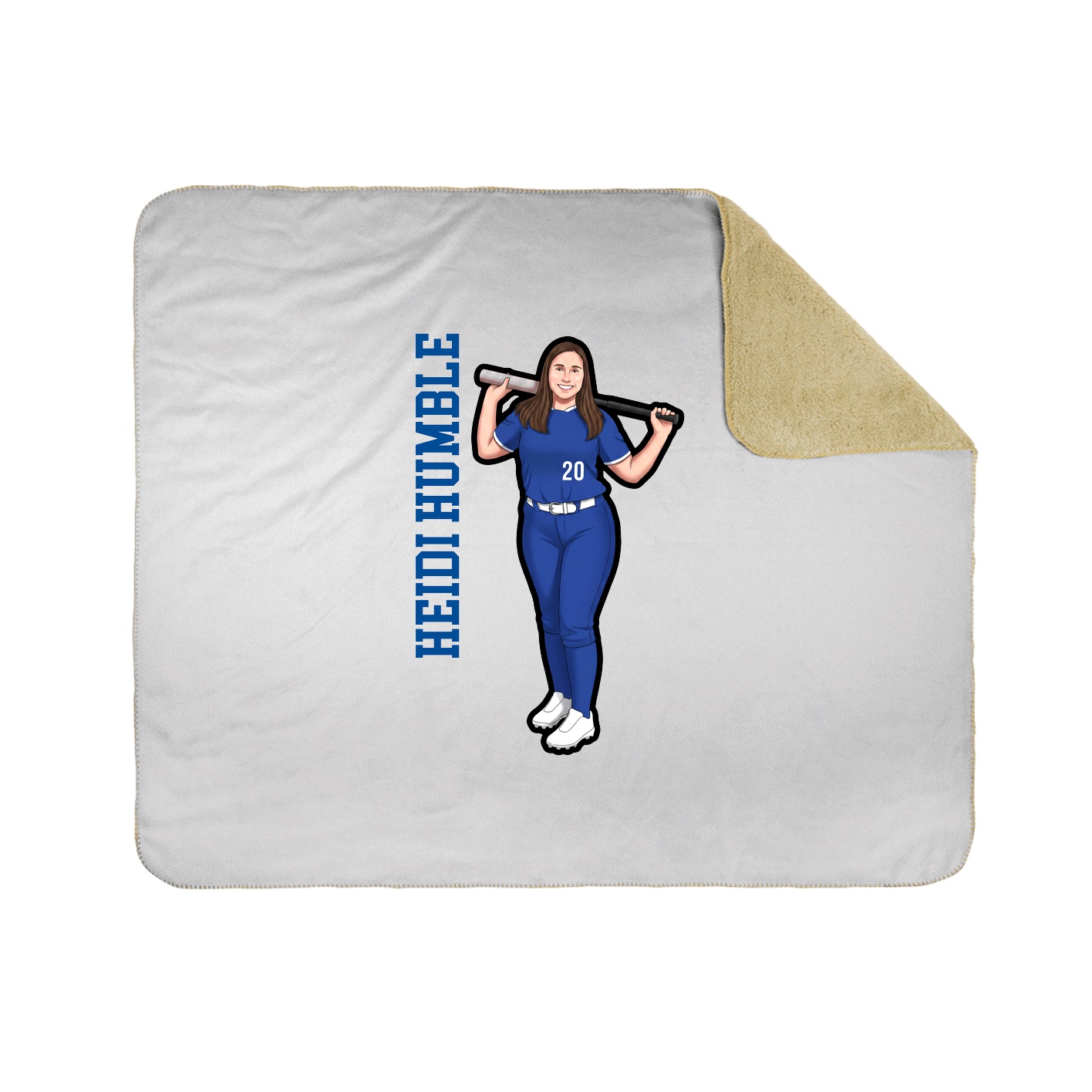 Throw Blanket — Name Vertical in White
