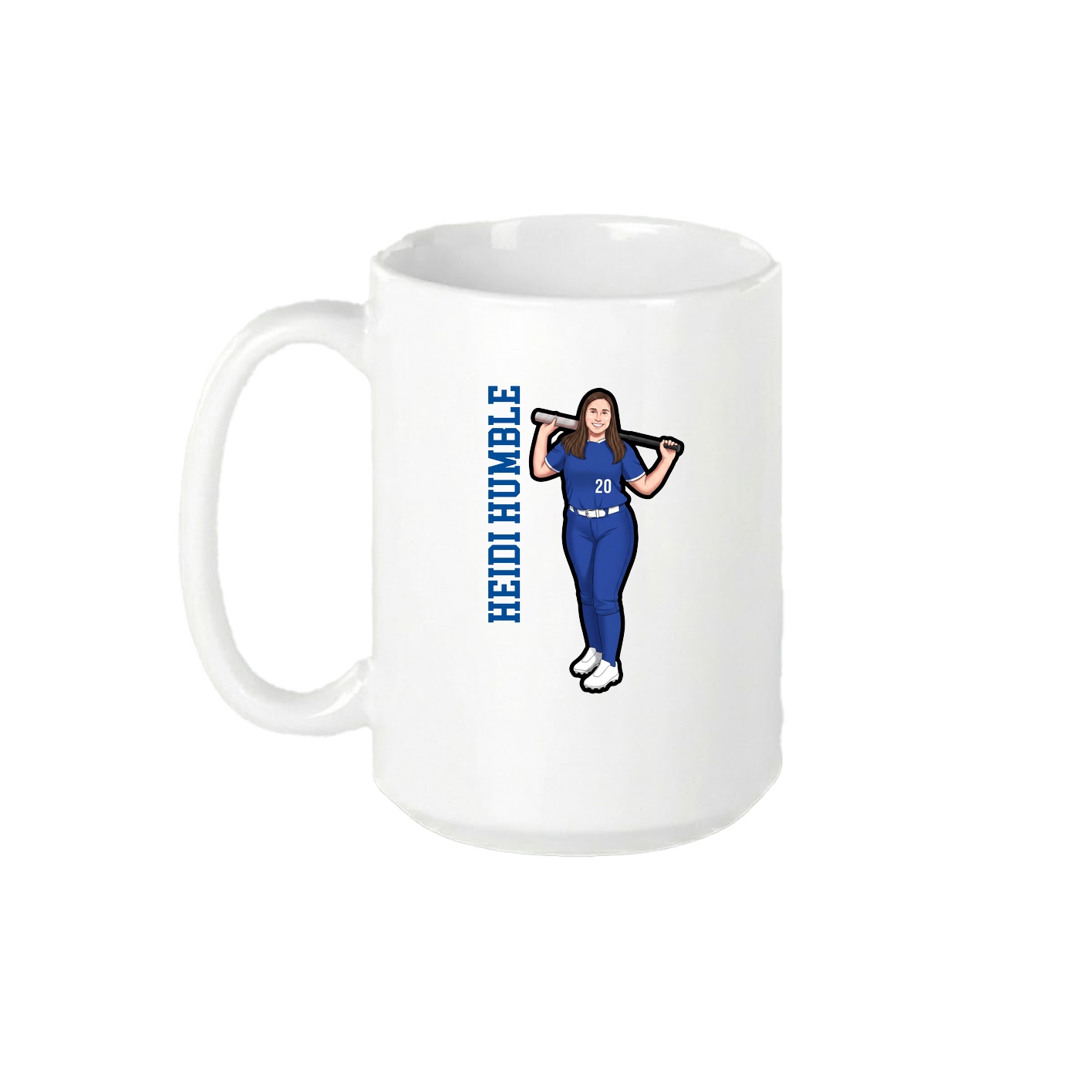 15oz Coffee Mug — Name Vertical in White
