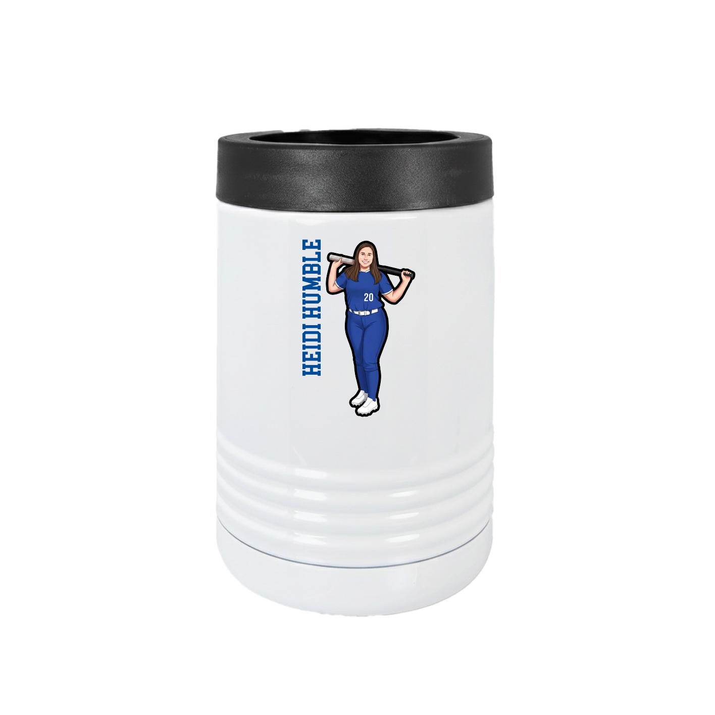 Beverage Holder — Name Vertical in White