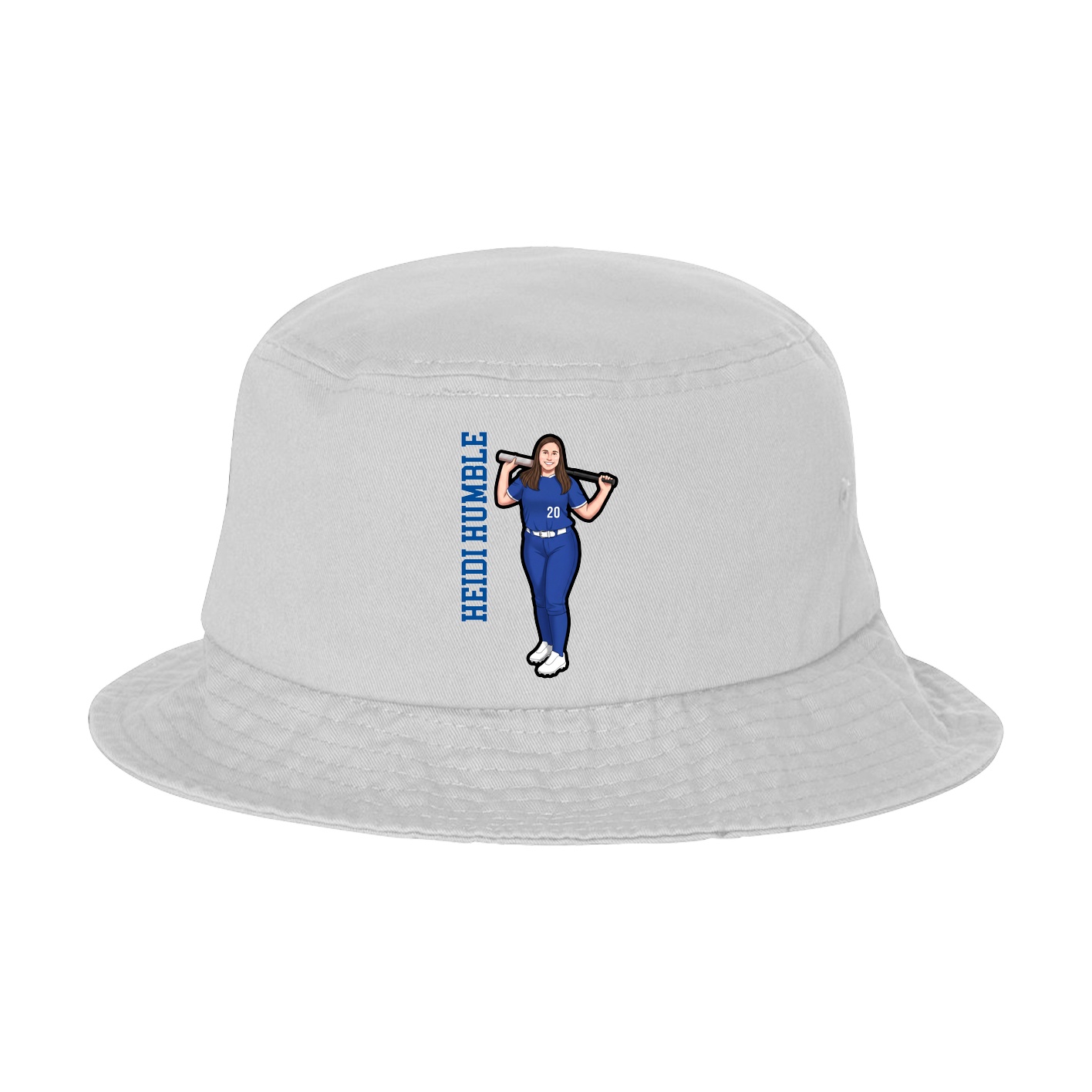 Bucket Cap — Name Vertical in White