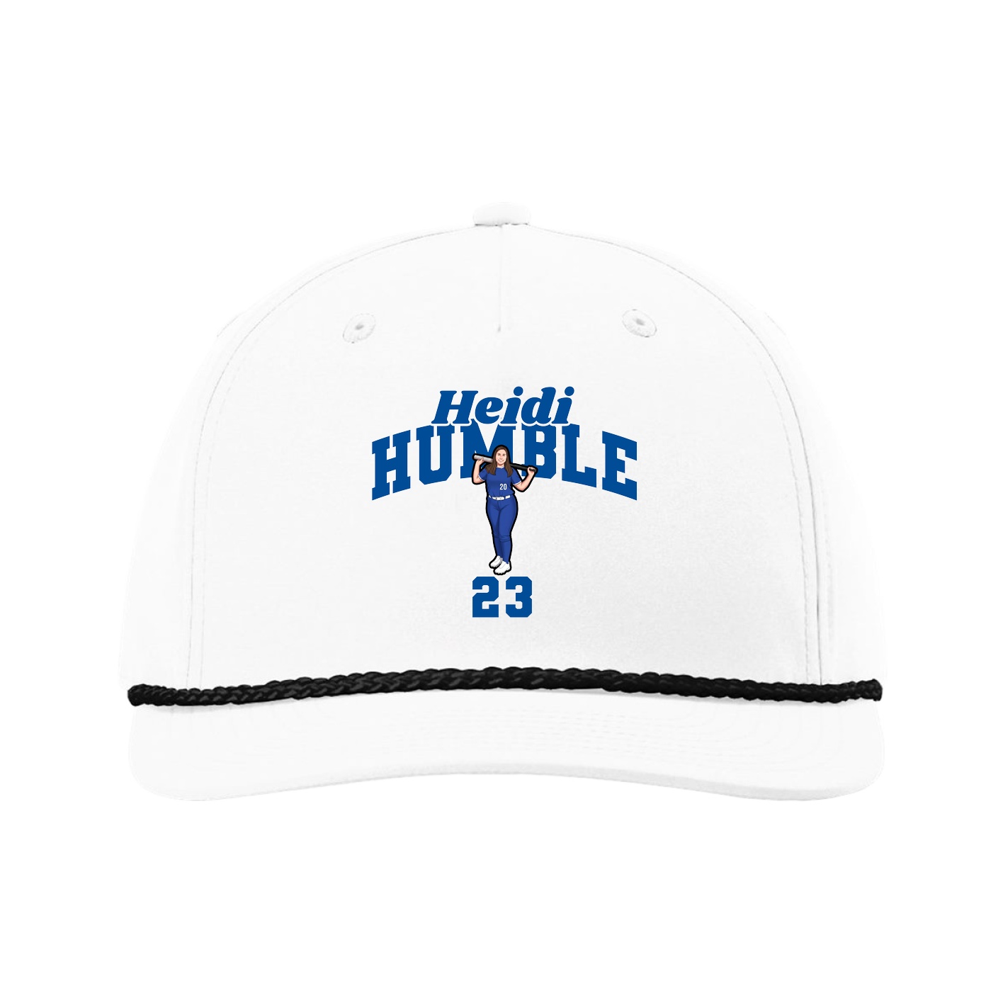 Five-Panel Classic Rope Cap — Signature Arch in White