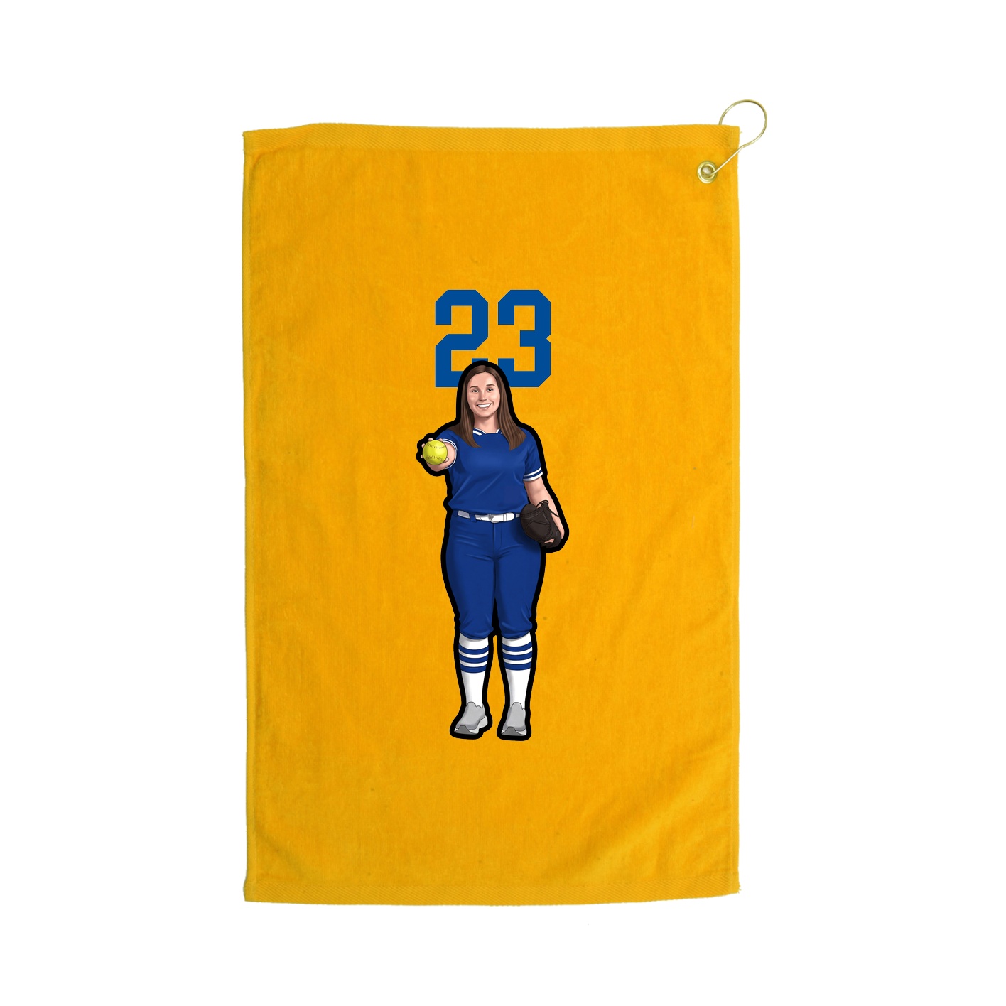 Golf Towel — Number Top in Gold