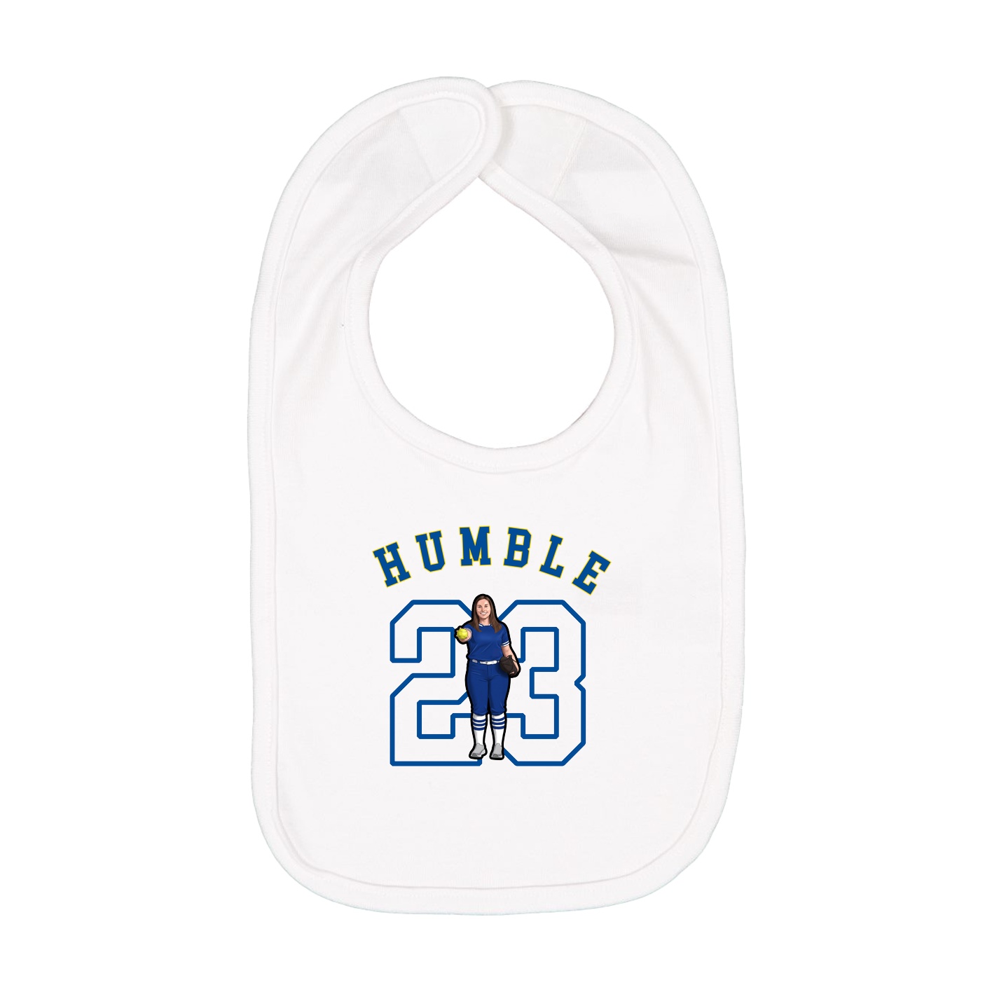 Infant Bib — Shirsey Arch in White