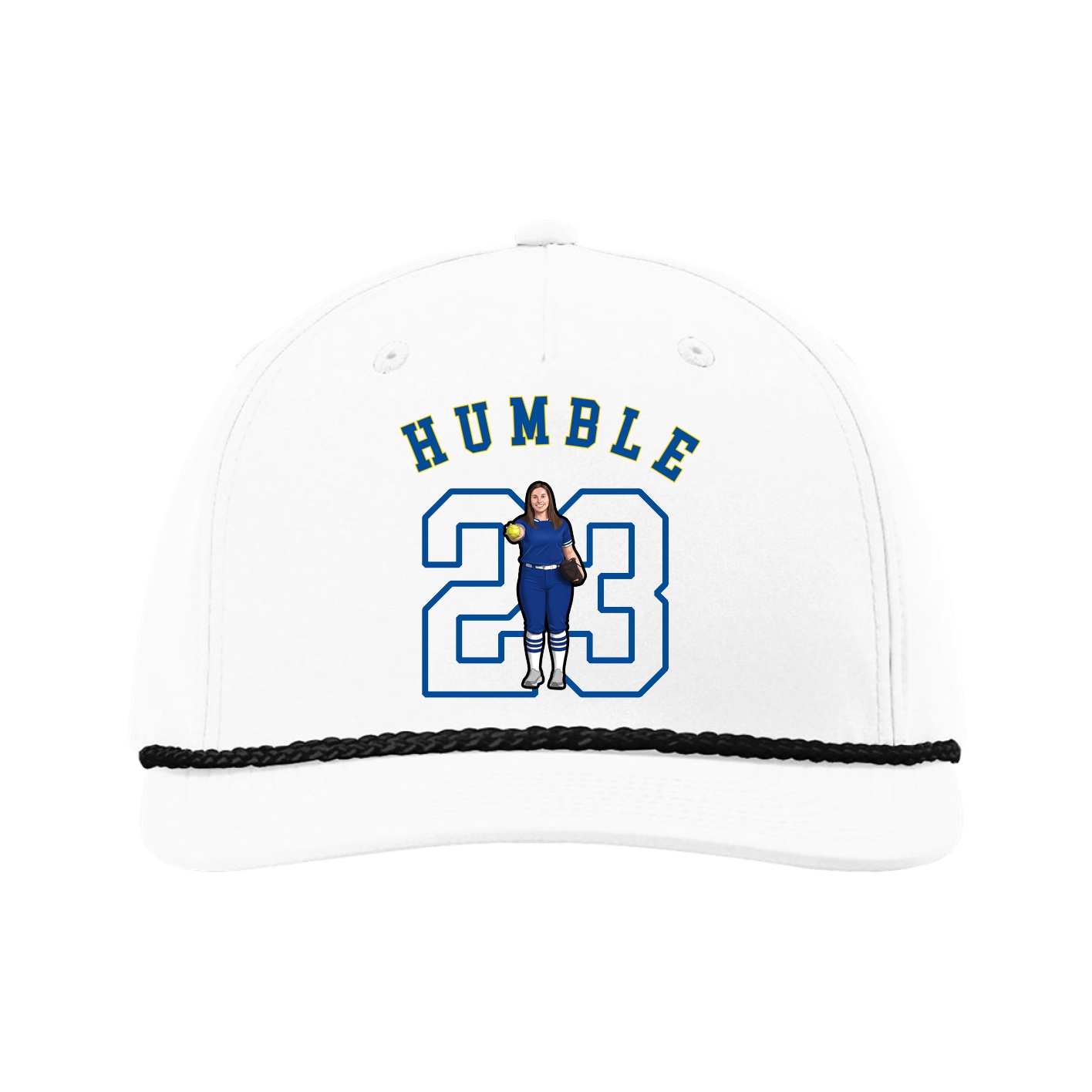 Five-Panel Classic Rope Cap — Shirsey Arch in White