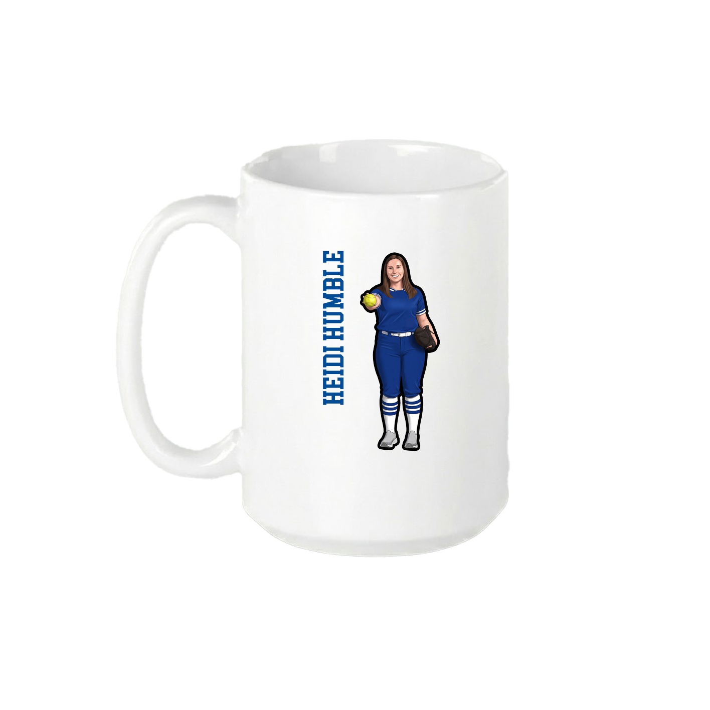 15oz Coffee Mug — Name Vertical in White