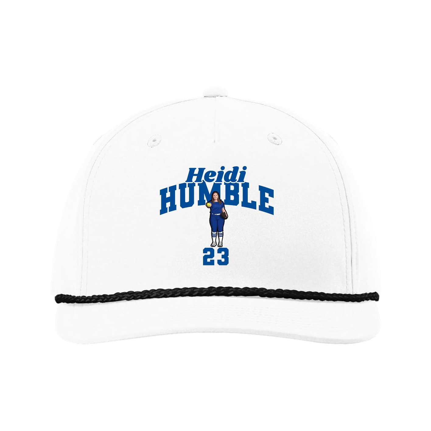 Five-Panel Classic Rope Cap — Signature Arch in White