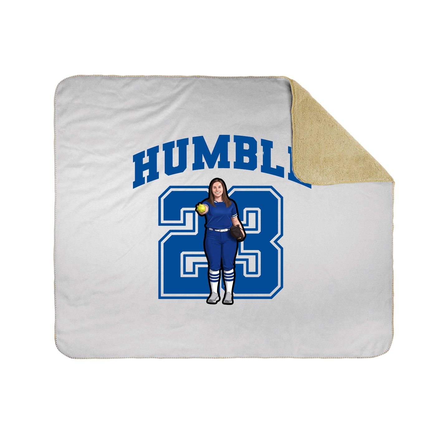 Throw Blanket — Number in White
