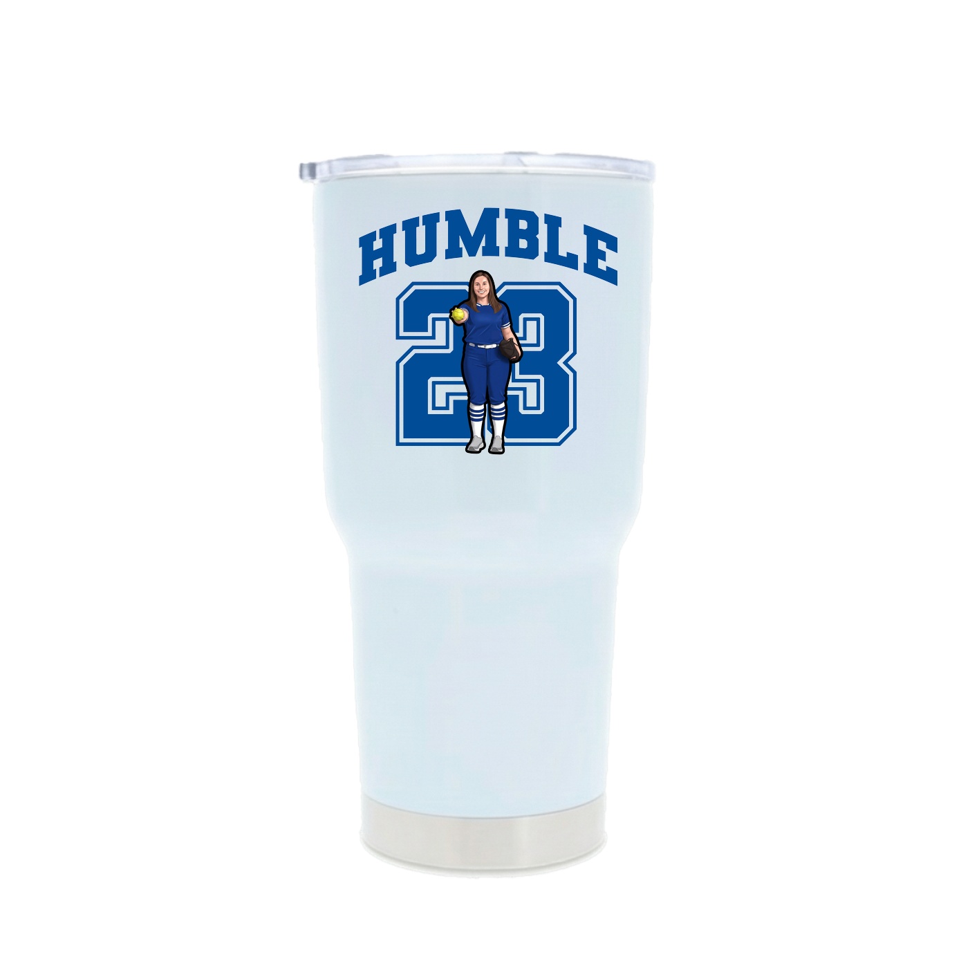 30oz Stainless Steel Tumbler — Number in White