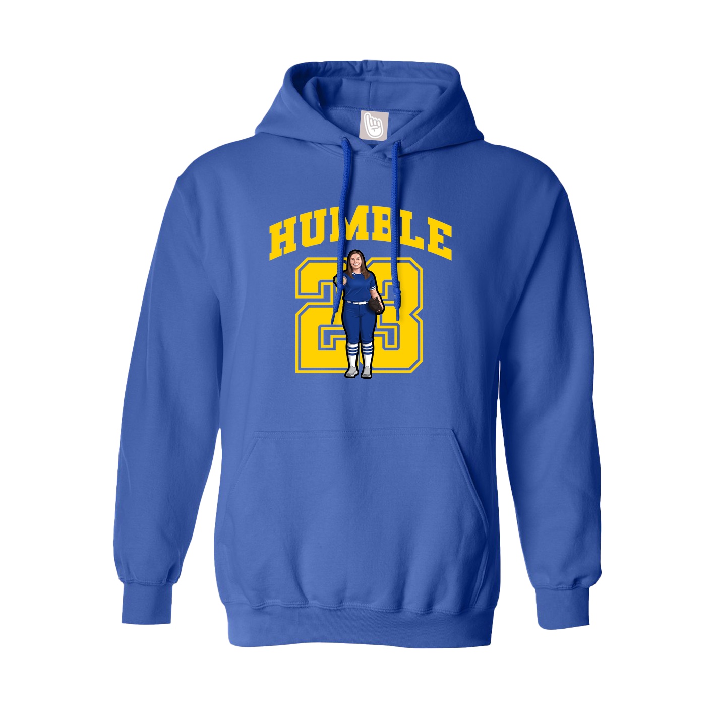 Hoodie — Number in Royal