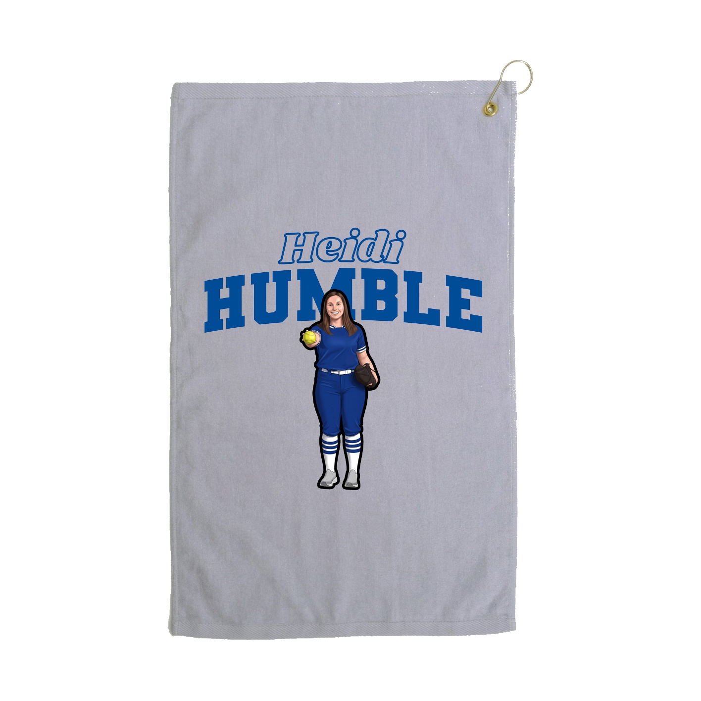 Golf Towel — Name Arch in Grey