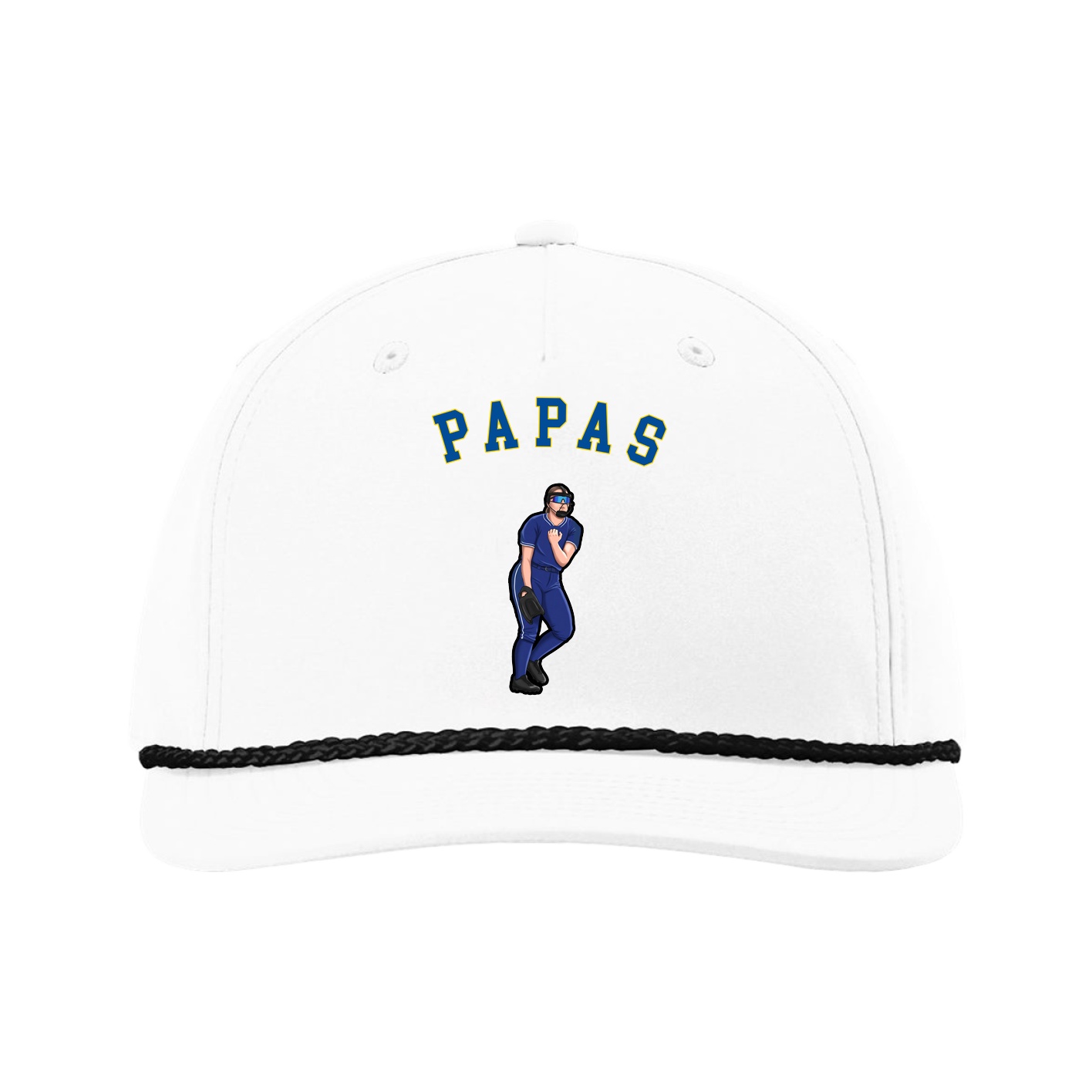 Five-Panel Classic Rope Cap — Shirsey Arch in White