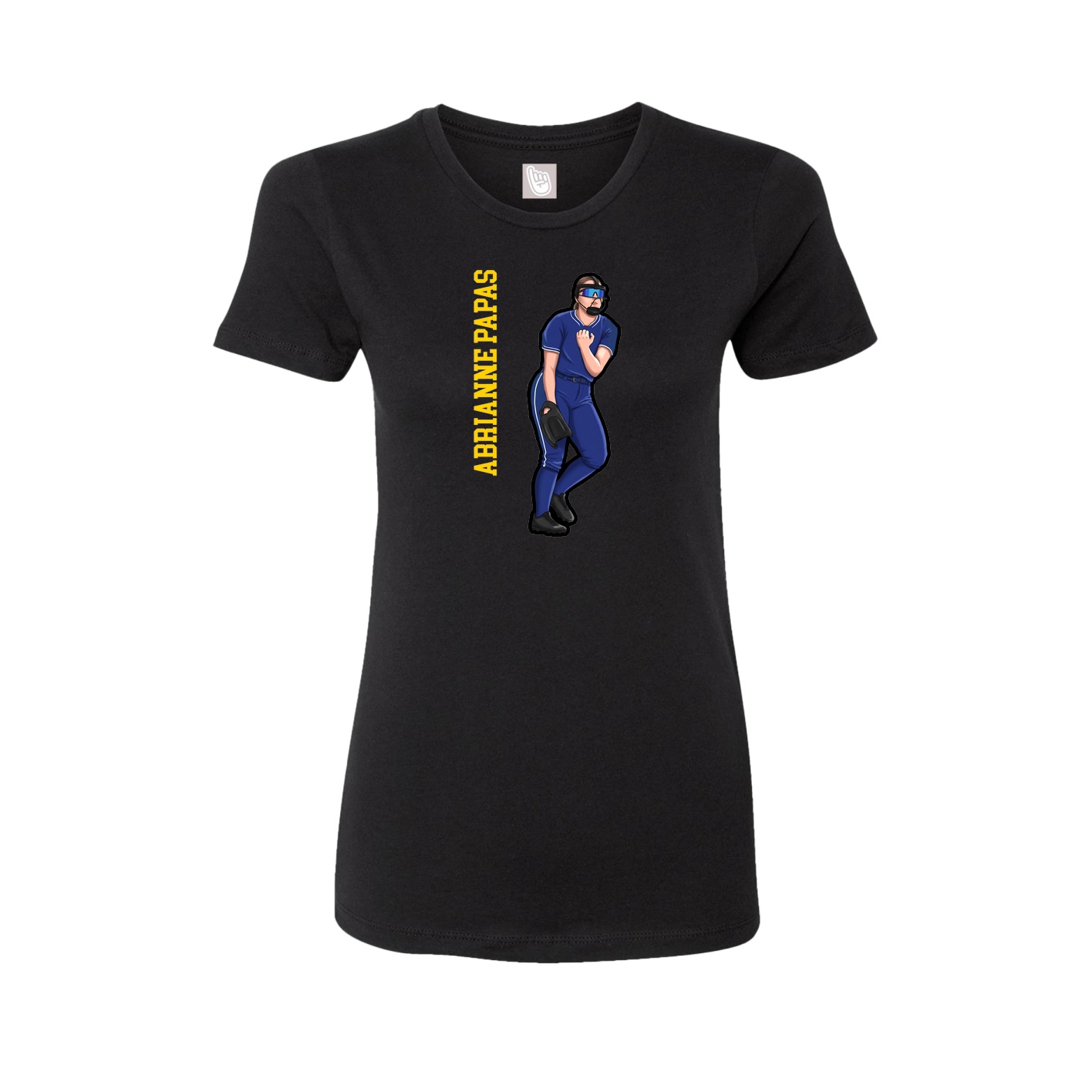Fitted Women's Tee — Name Vertical in Black