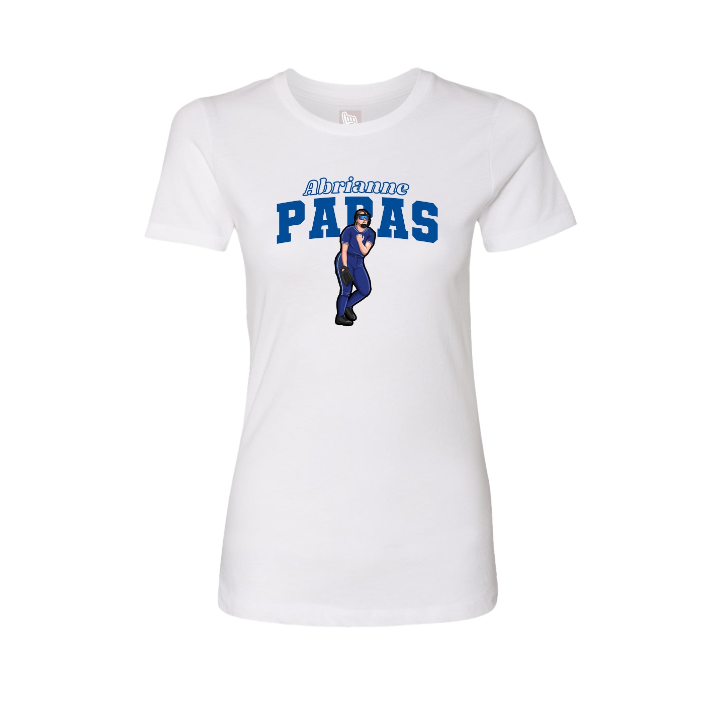Fitted Women's Tee — Name Arch in White