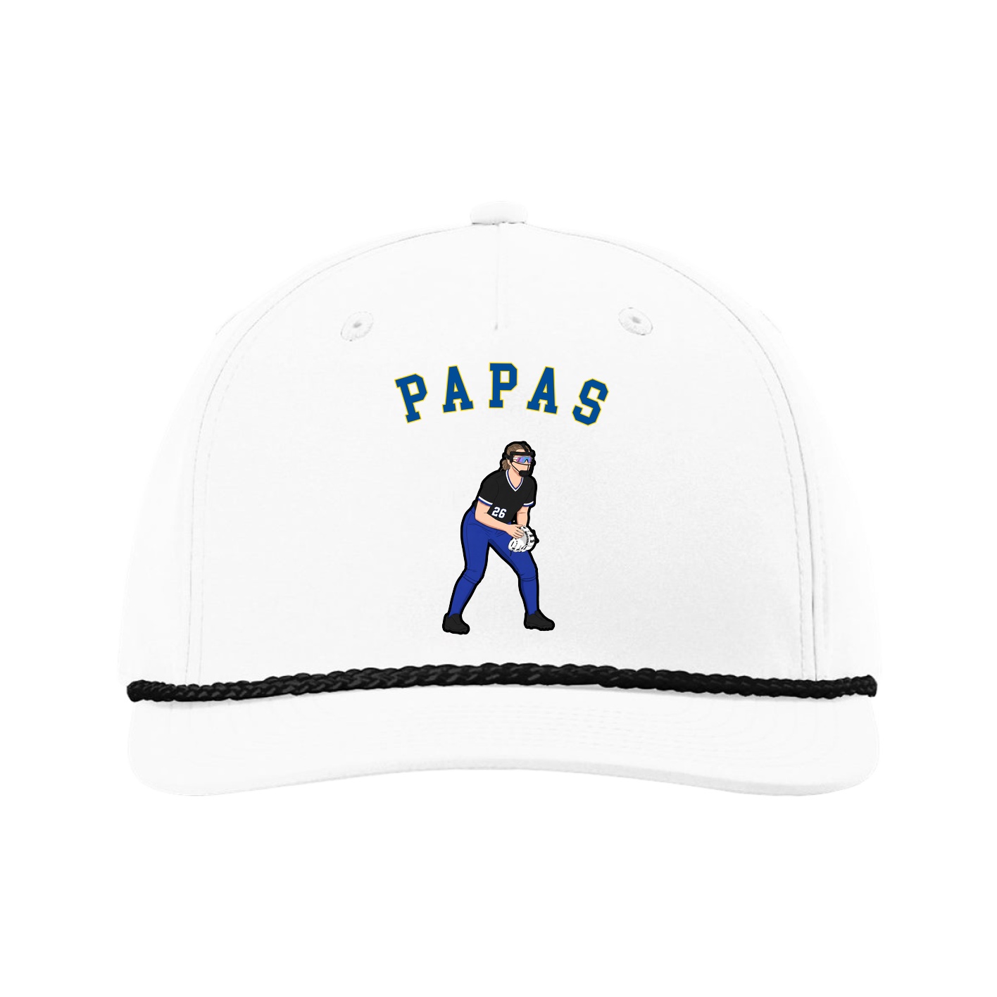 Five-Panel Classic Rope Cap — Shirsey Arch in White