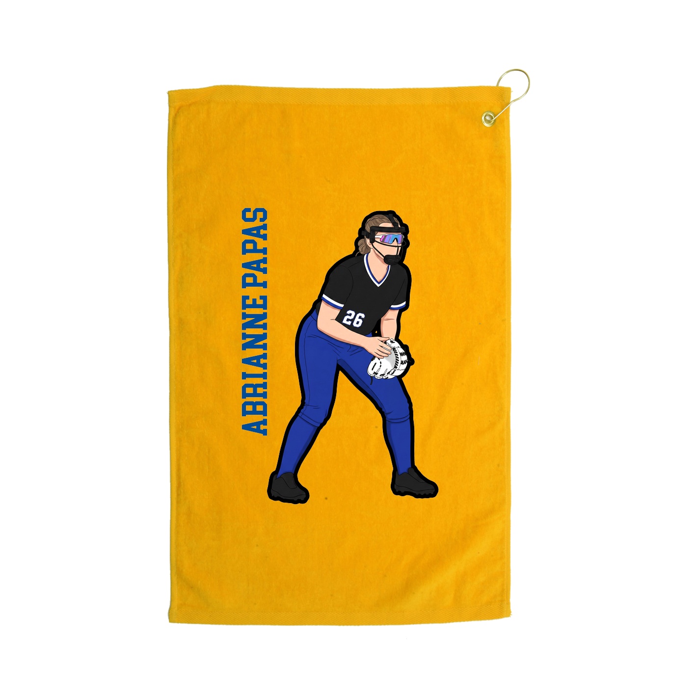Golf Towel — Name Vertical in Gold