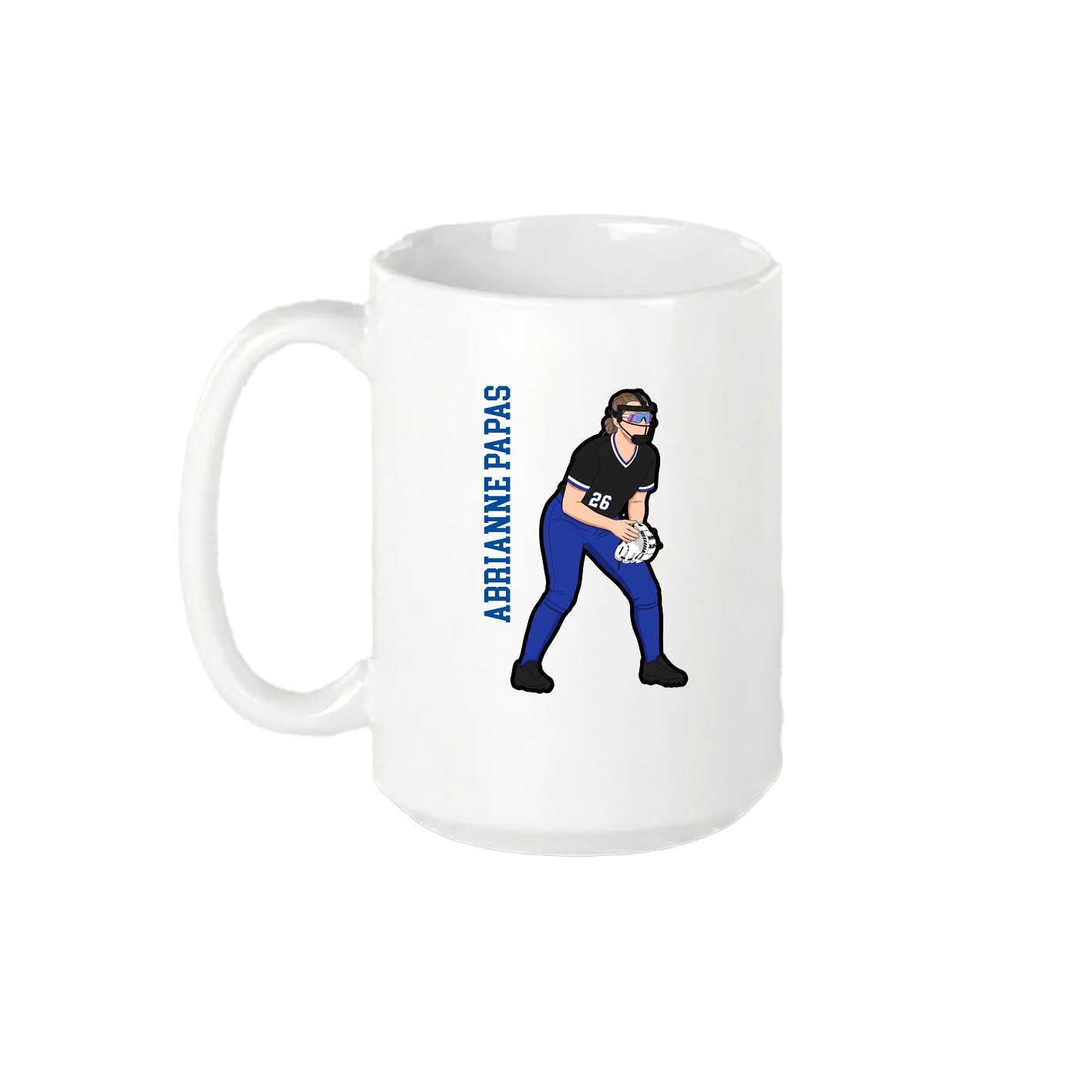 15oz Coffee Mug — Name Vertical in White