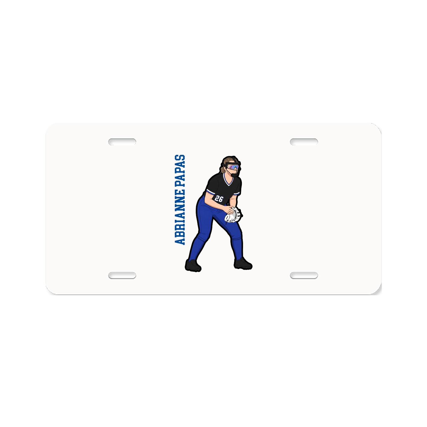 License Plate — Name Vertical in Classic