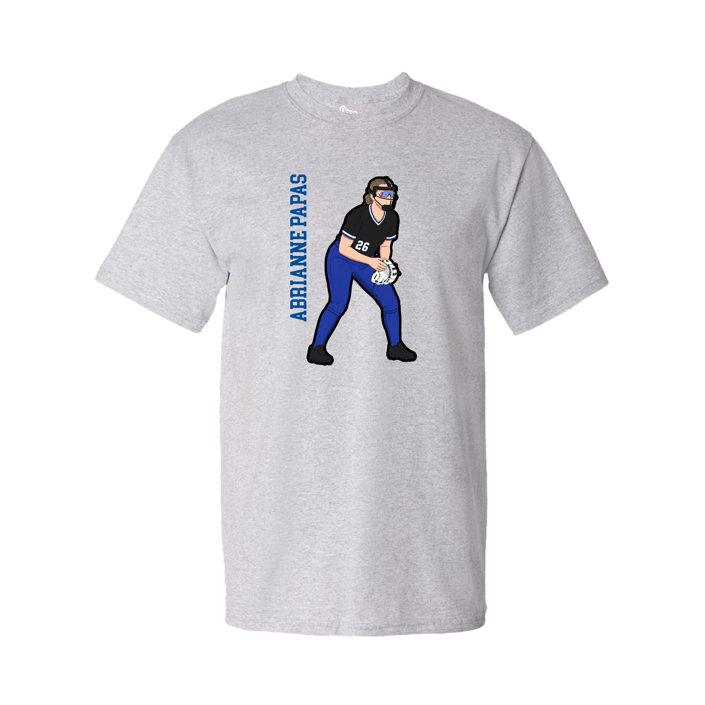 Youth Tee — Name Vertical in Grey