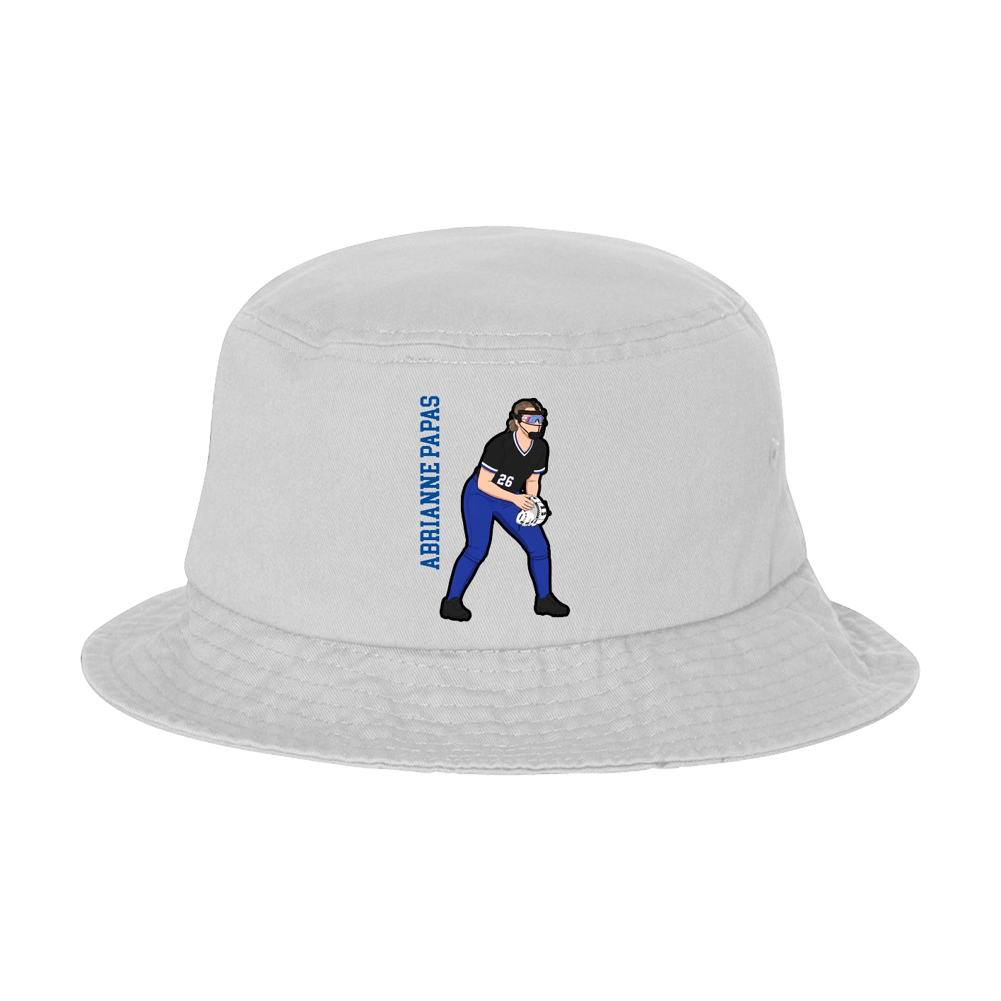 Bucket Cap — Name Vertical in White