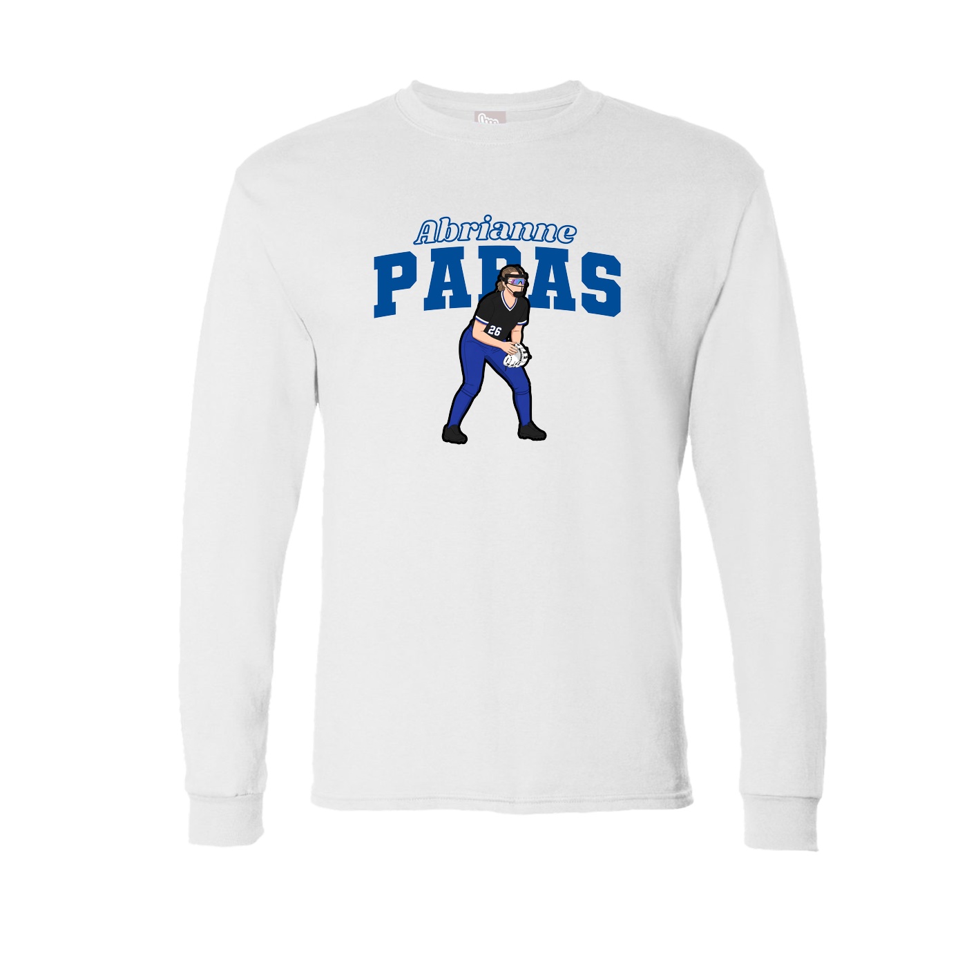 Long Sleeve Tee — Name Arch in White
