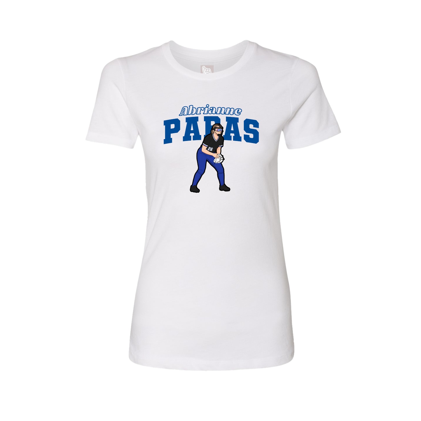 Fitted Women's Tee — Name Arch in White