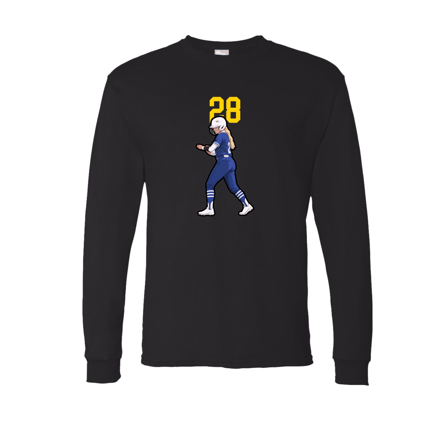 Long Sleeve Tee — Number Top in Black