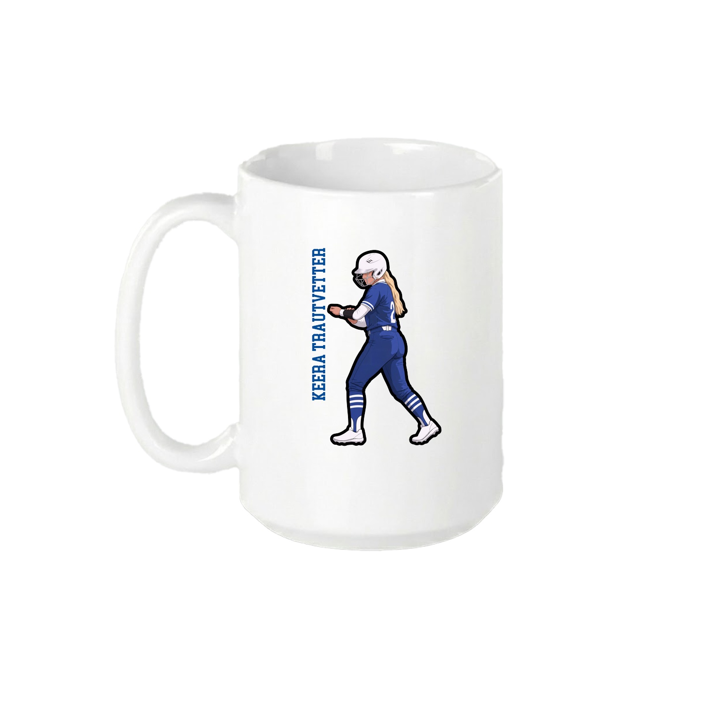 15oz Coffee Mug — Name Vertical in White