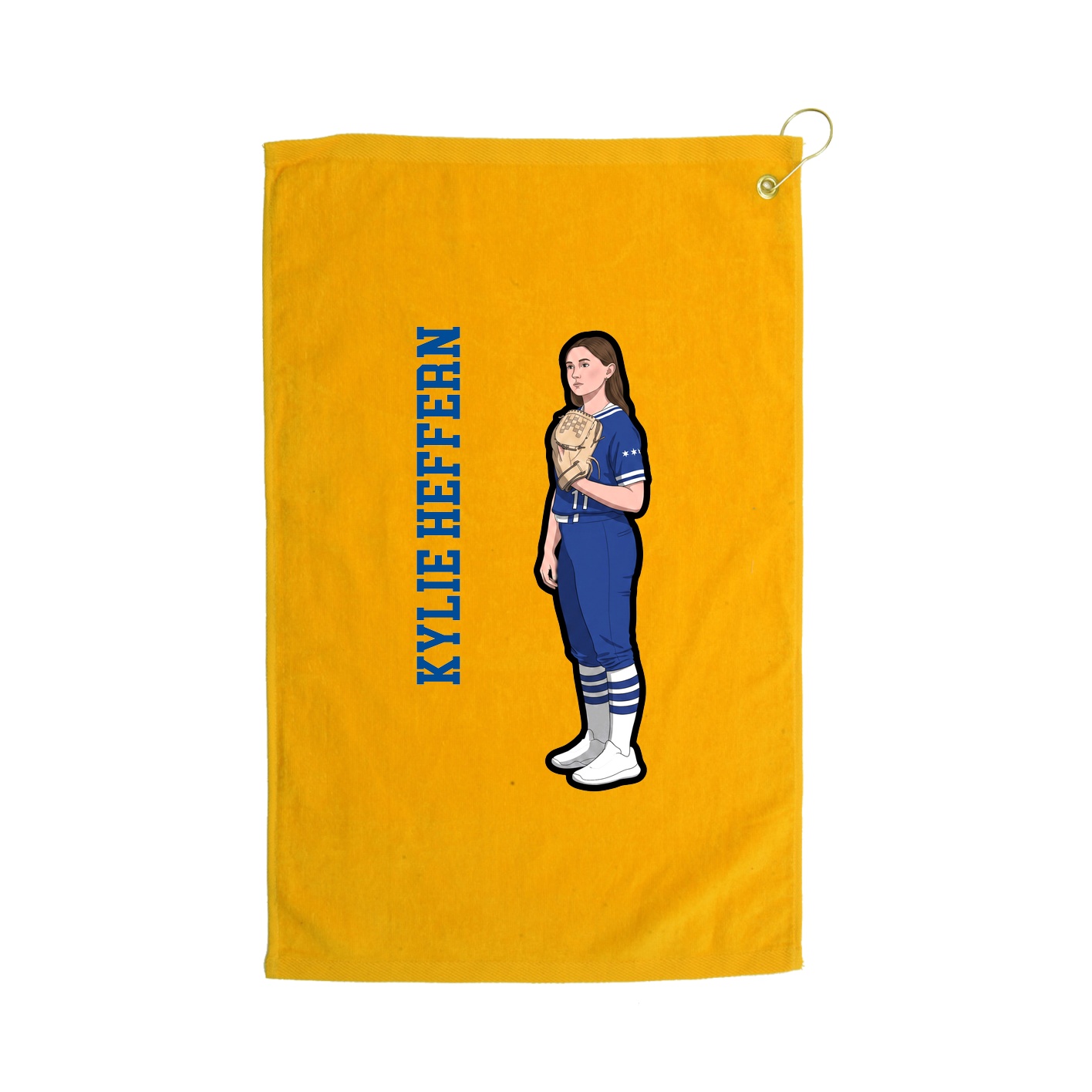 Golf Towel — Name Vertical in Gold