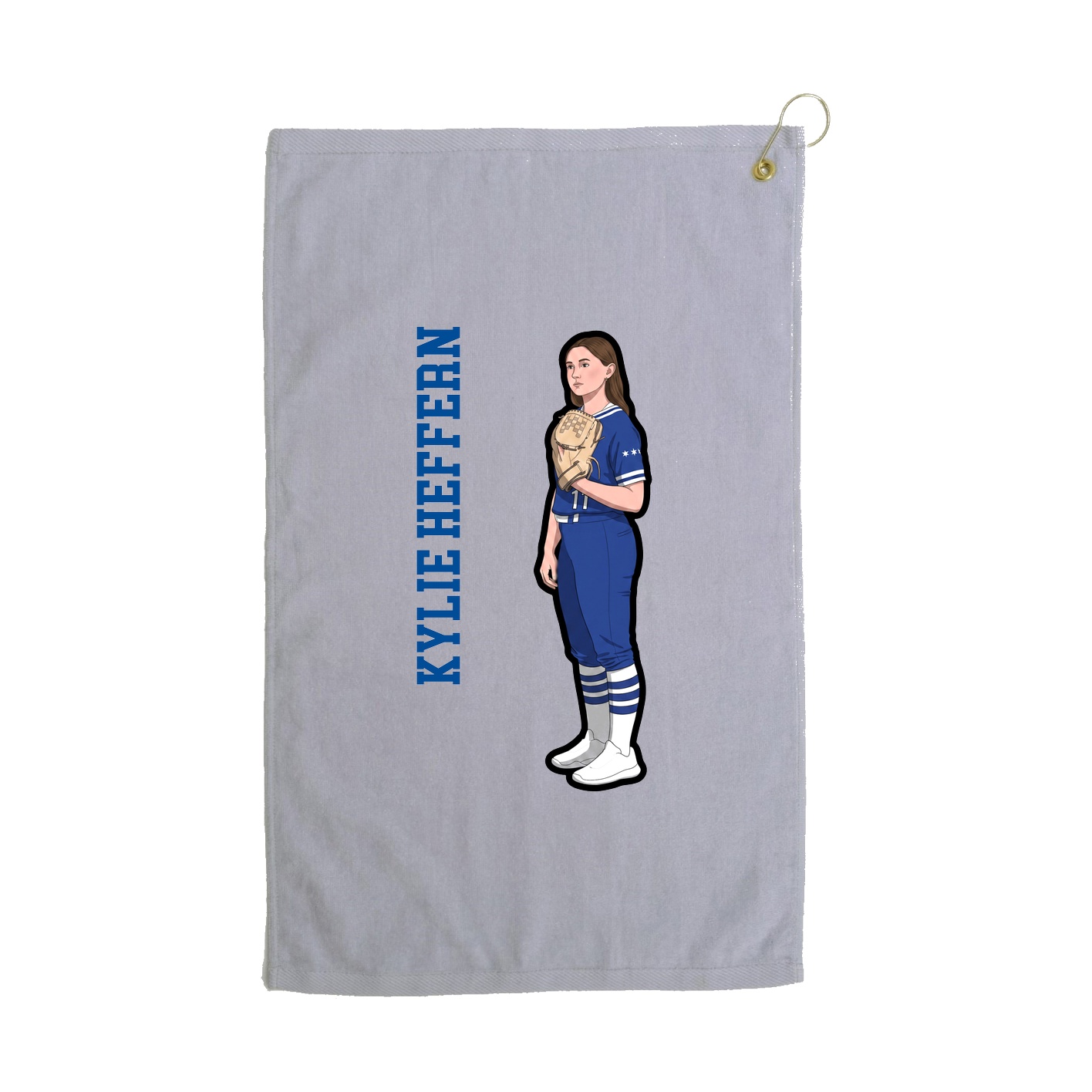 Golf Towel — Name Vertical in Grey