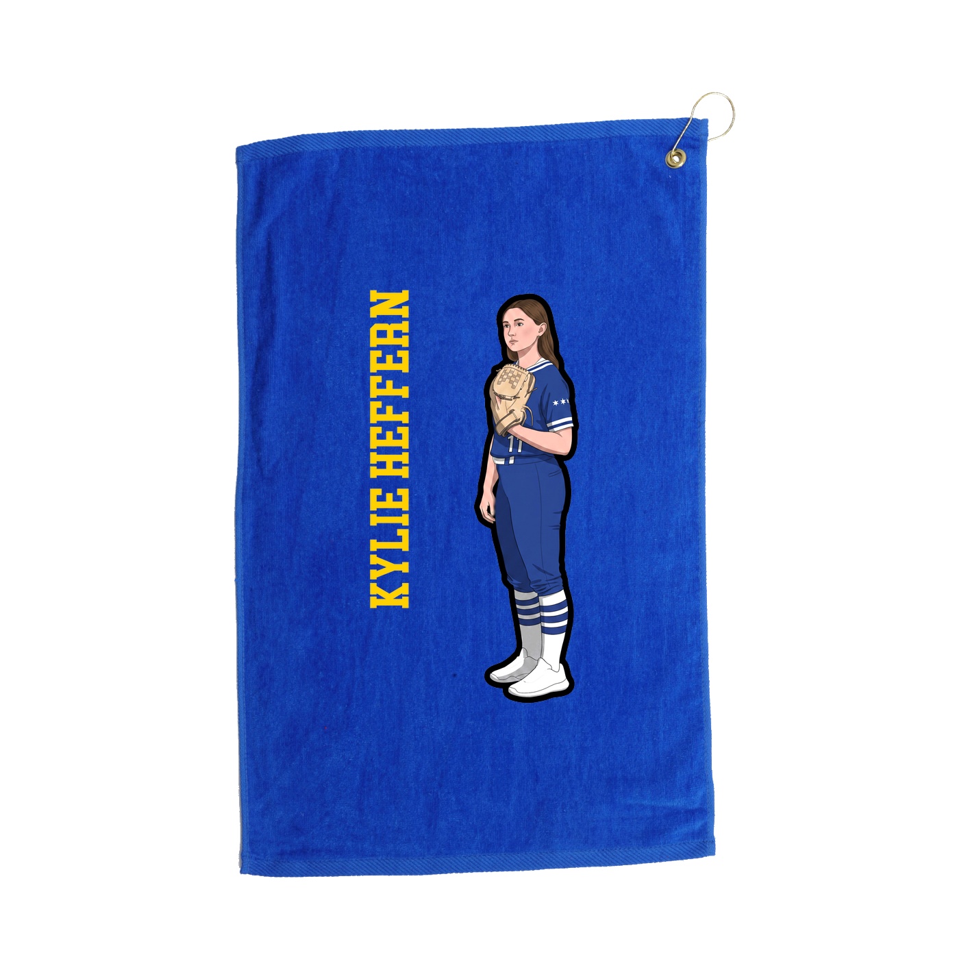 Golf Towel — Name Vertical in Royal