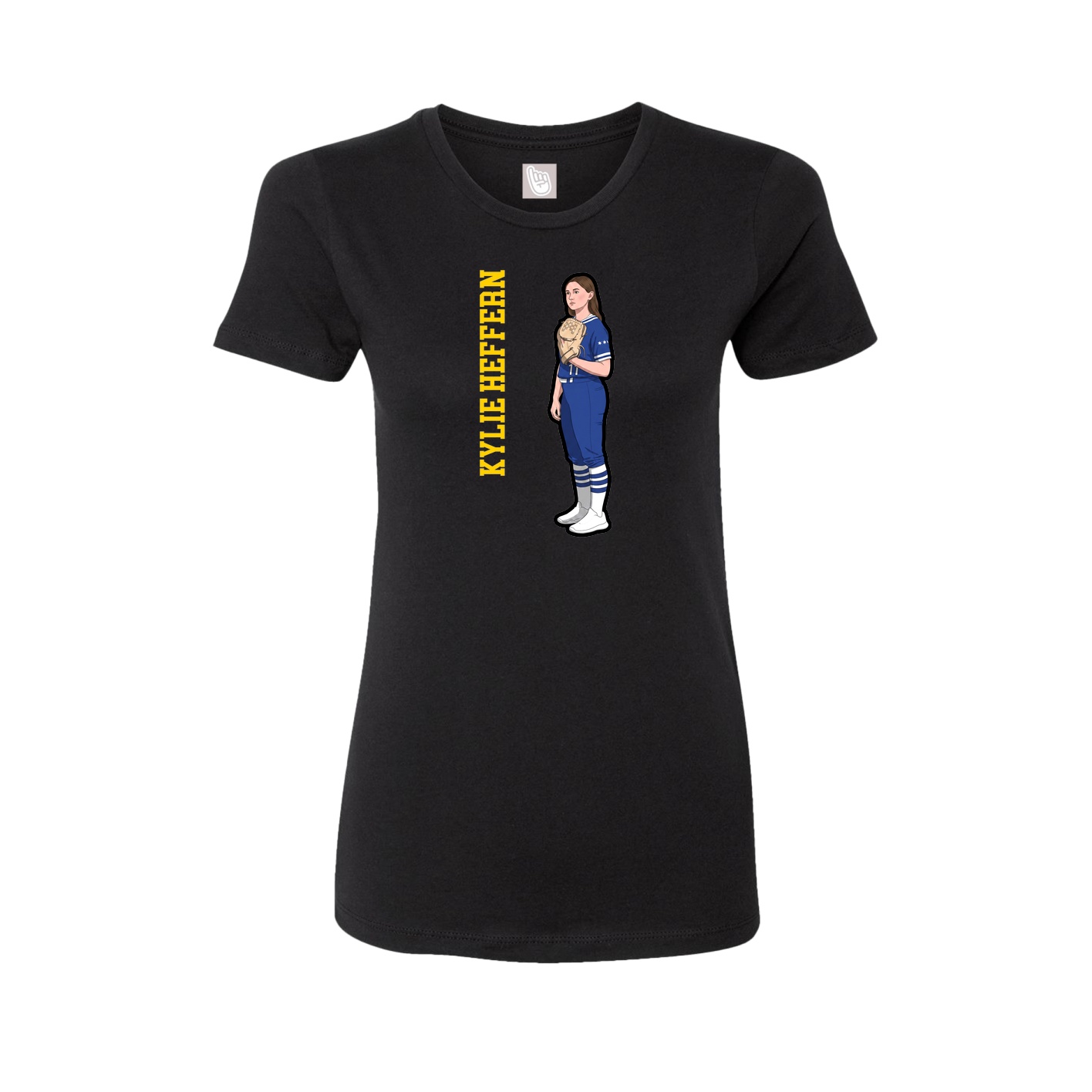 Fitted Women's Tee — Name Vertical in Black