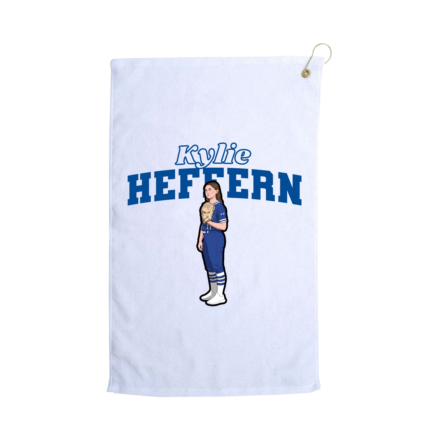 Golf Towel — Name Arch in White