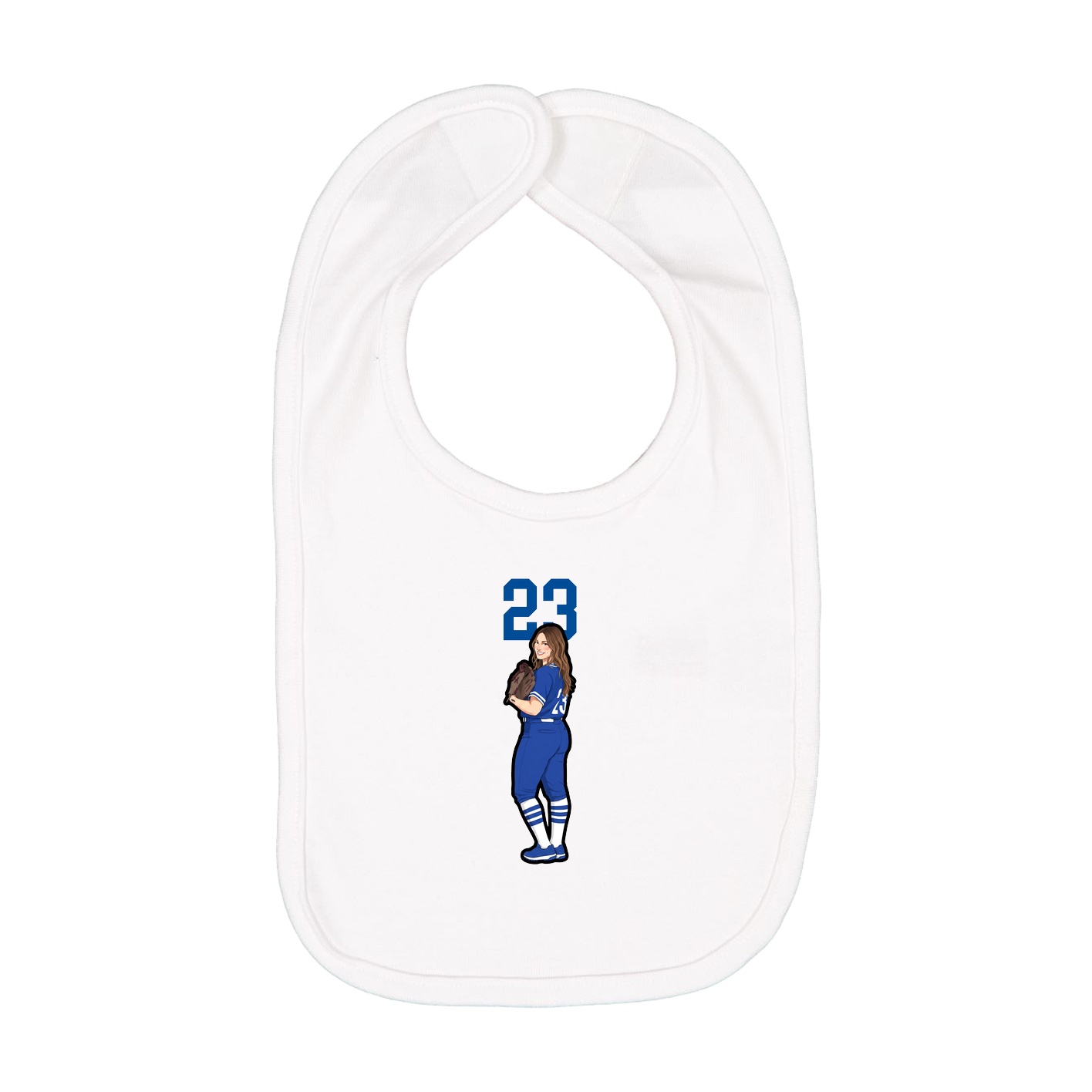 Infant Bib — Number Top in White