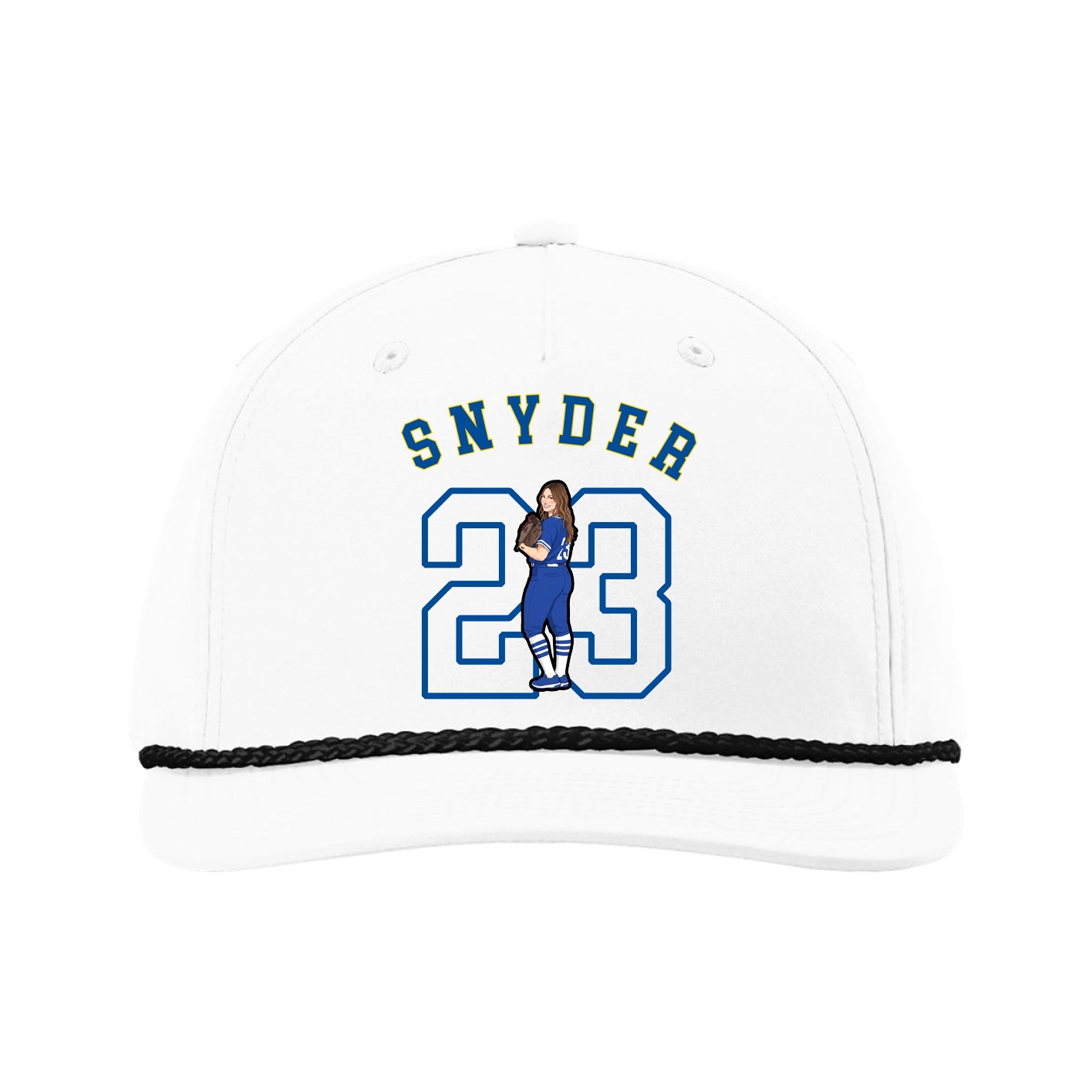 Five-Panel Classic Rope Cap — Shirsey Arch in White