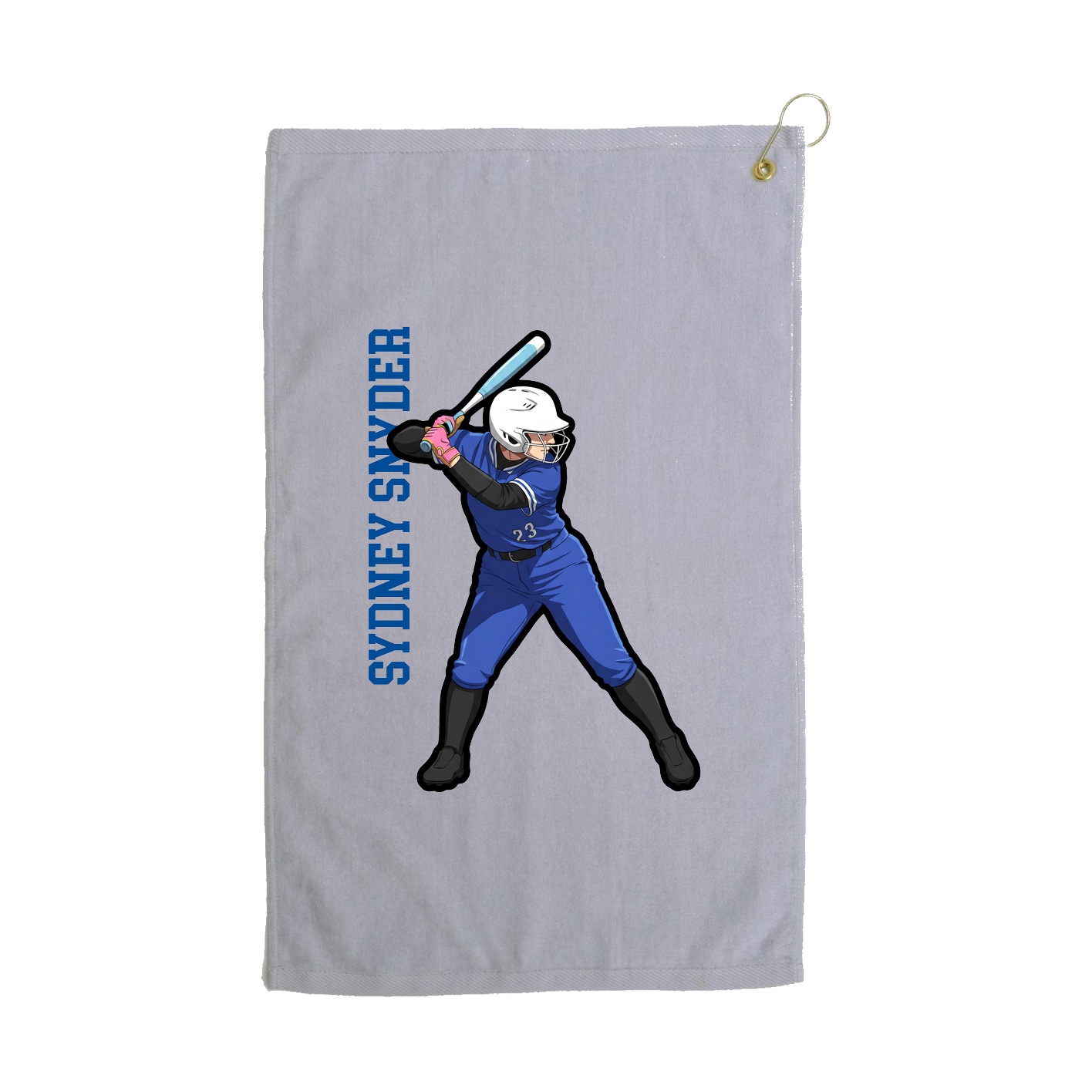 Golf Towel — Name Vertical in Grey
