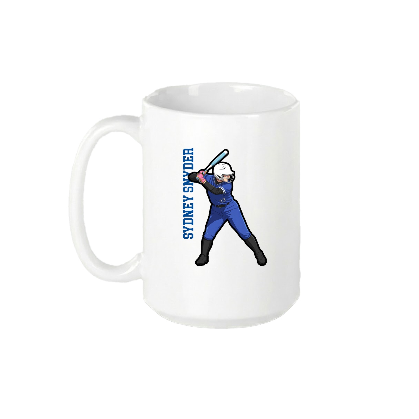 15oz Coffee Mug — Name Vertical in White
